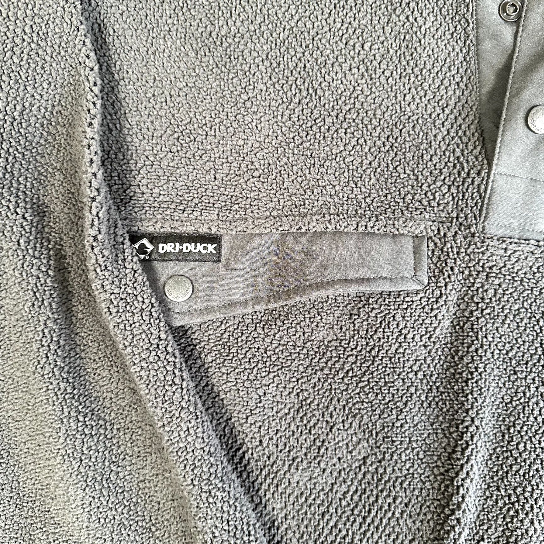 Vintage DRI DUCK Jacket Men XL Gray Sherpa Fleece Pullover Lightweight Snap Button Size US XL / EU 56 / 4 - 4 Thumbnail