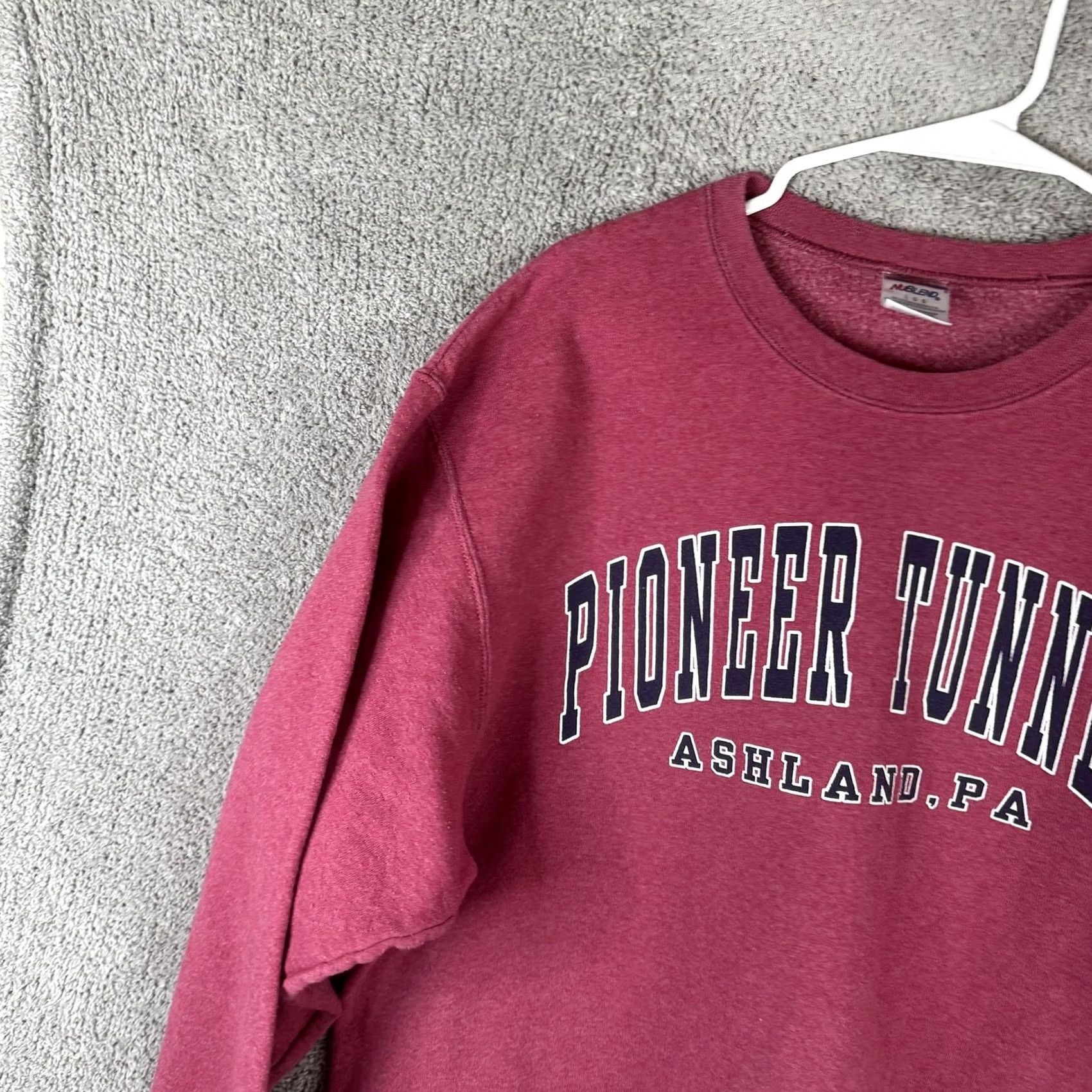 Jerzees Pioneer Tunnel Sweatshirt Mens Large Red Ashland PA Jerzees NuBlend Crew Neck Fleece Pullover Graphic Print Size US L / EU 52-54 / 3 - 5 Thumbnail
