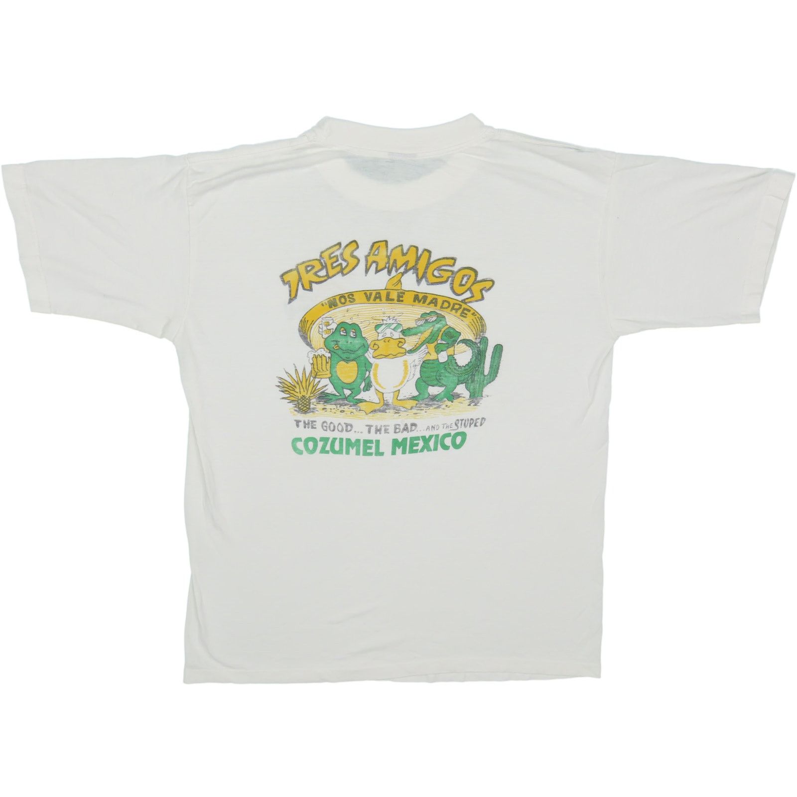 Vintage 90s Vintage Tres Amigos Cozumel Mexico Souvenir T Shirt Size US L / EU 52-54 / 3 - 4 Thumbnail