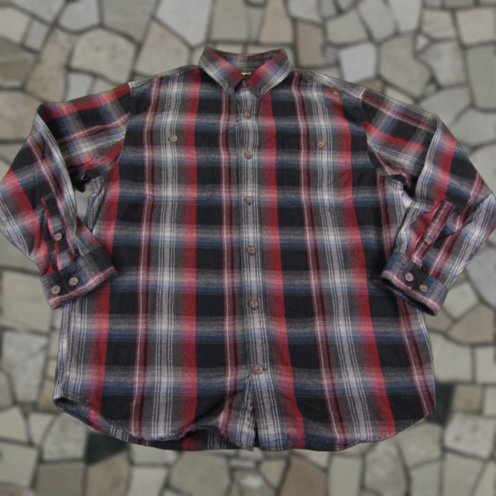 Vintage DULUTH Men's Large Red Black Gray Plaid Flannel Button-Up Shirt Relaxed Fit Work Outdoor Size US L / EU 52-54 / 3 - 1 Thumbnail
