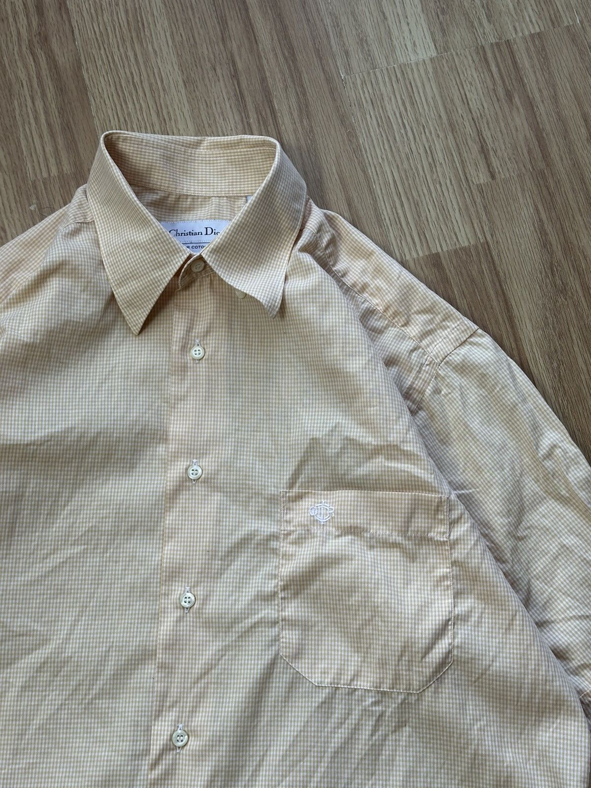 Christian Dior Monsieur 🔥 Christian Dior Cotton Short Sleeve Button Up Shirt 15 39 Size US L / EU 52-54 / 3 - 1 Thumbnail