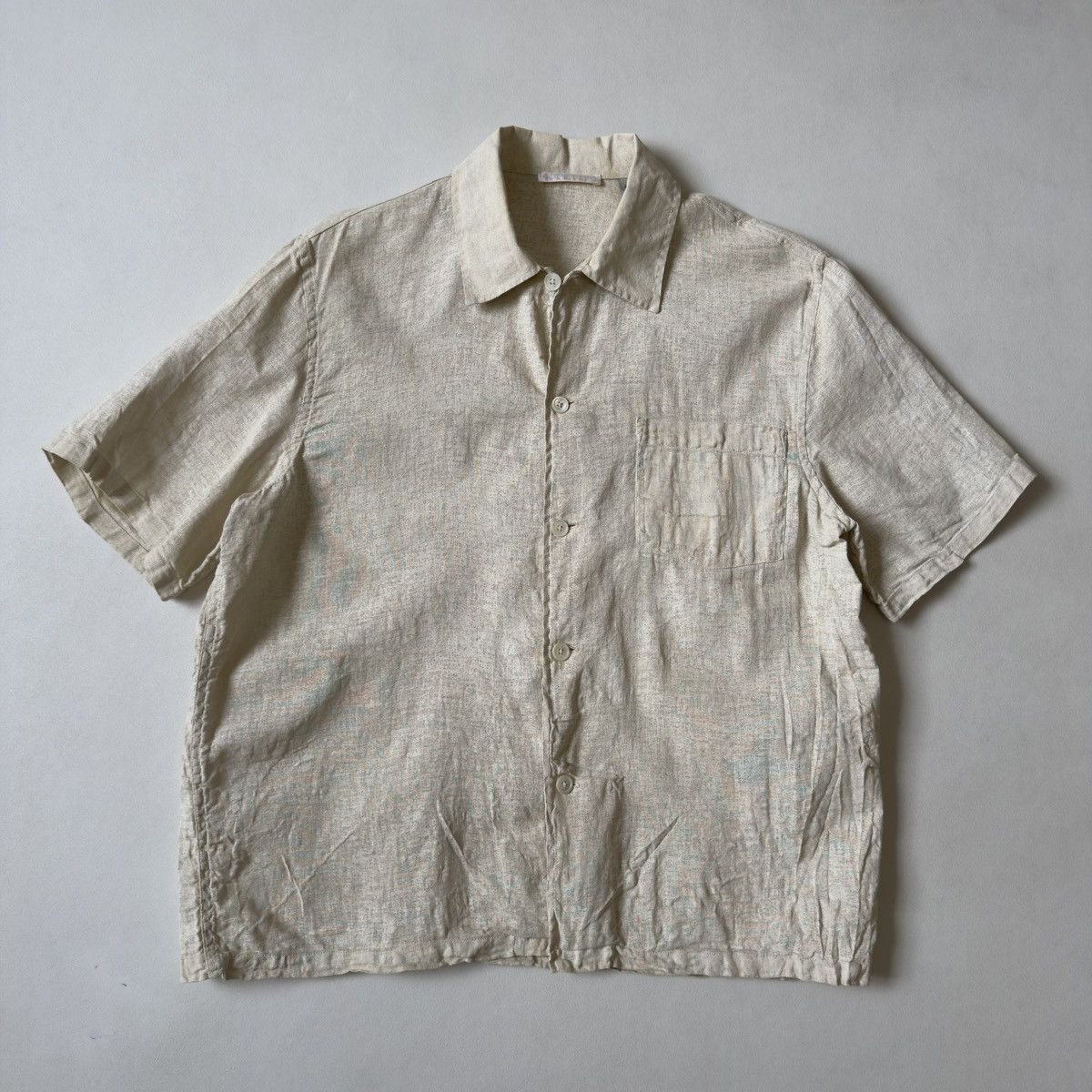 Our Legacy ‘White Painted’ Beige Linen Box Shirt Size US M / EU 48-50 / 2 - 14 Thumbnail