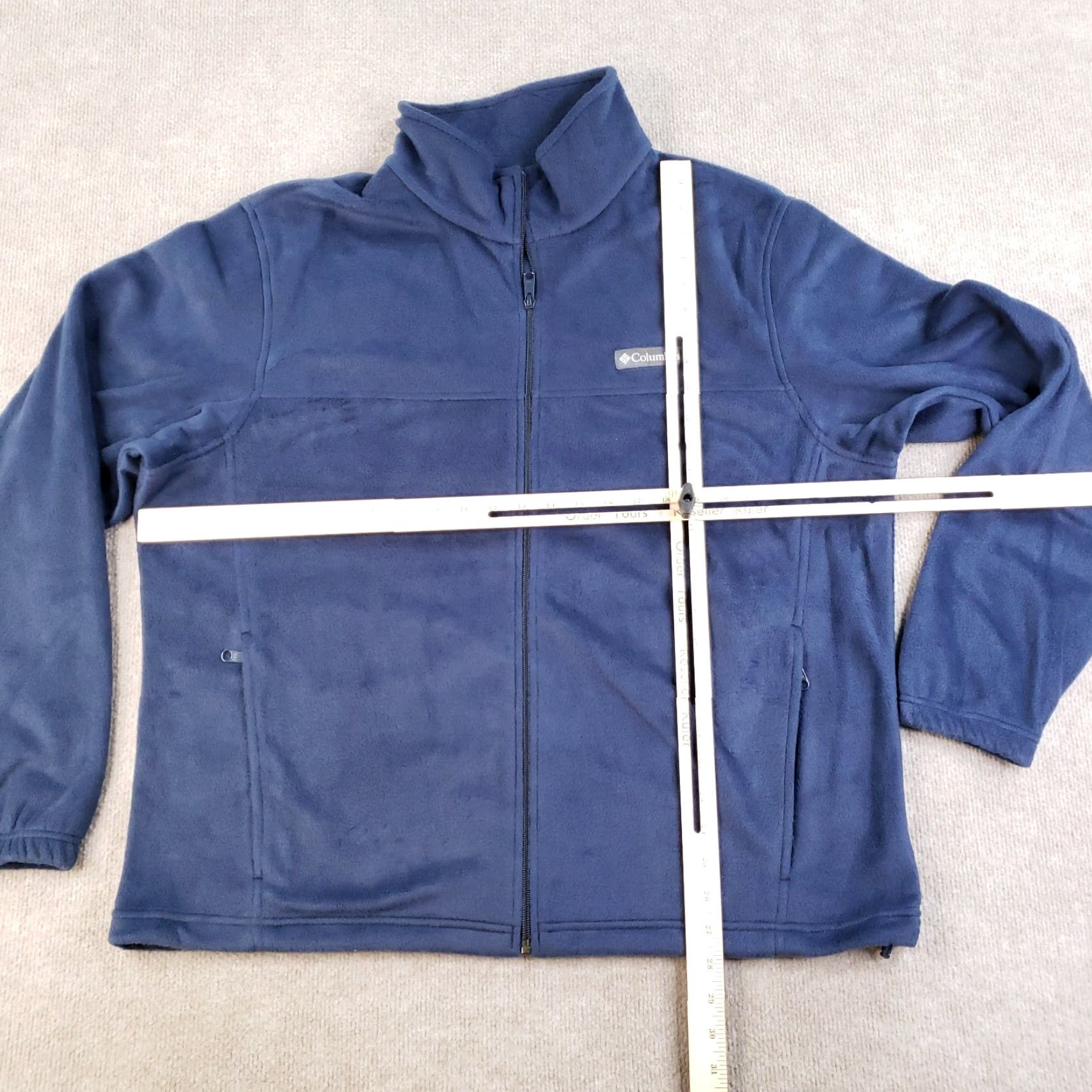 Layer 8 Columbia Jacket Mens XL Blue Full Zip Fleece Outdoor Layer Mock Neck Lightweight Bomber Jacket Size US XL / EU 56 / 4 - 2 Thumbnail