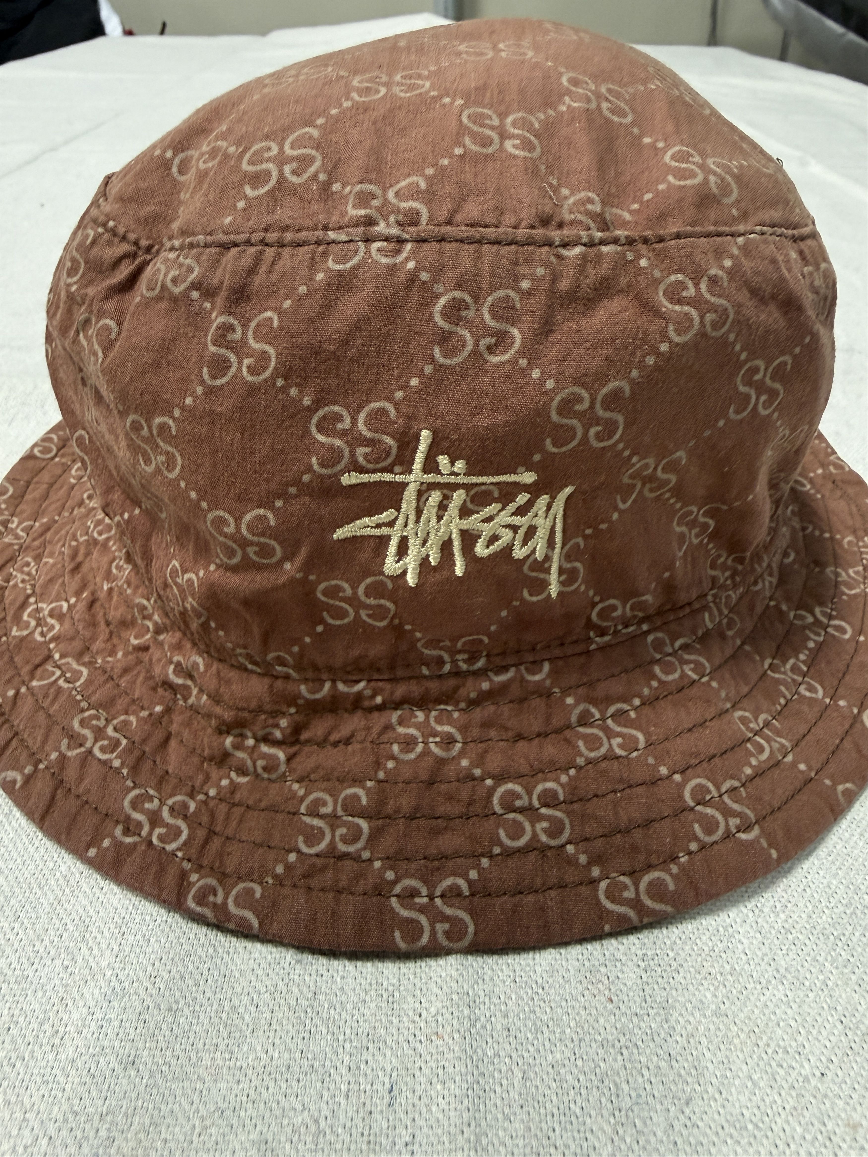 Stussy Vintage Stussy Monogram Patterned Brown Bucket Hat Size One Size RARE Size ONE SIZE - 2 Thumbnail