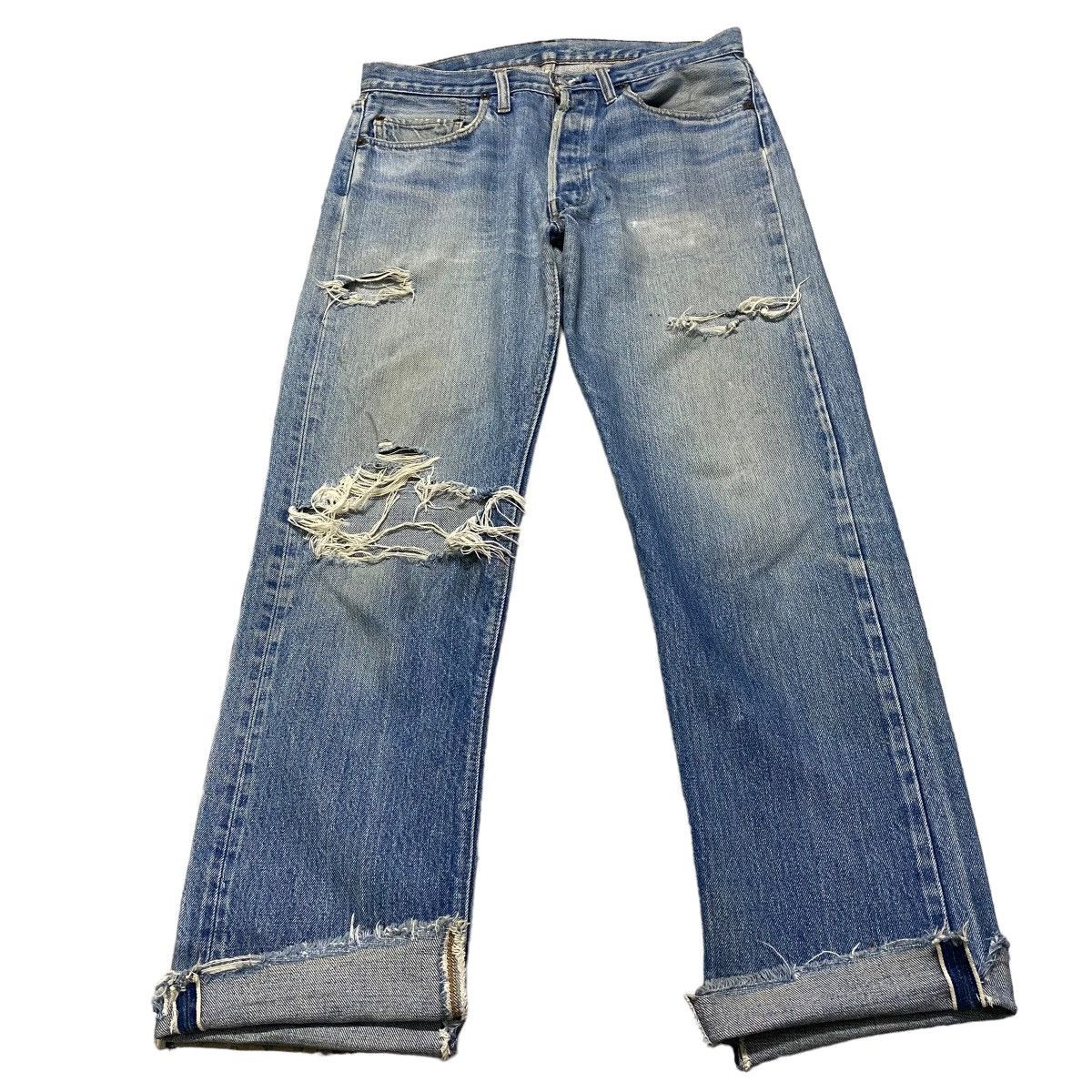Levi's Vintage 70s Levis 501 Redline Jeans Button 6 Distressed Size US 32 / EU 48 - 1 Thumbnail