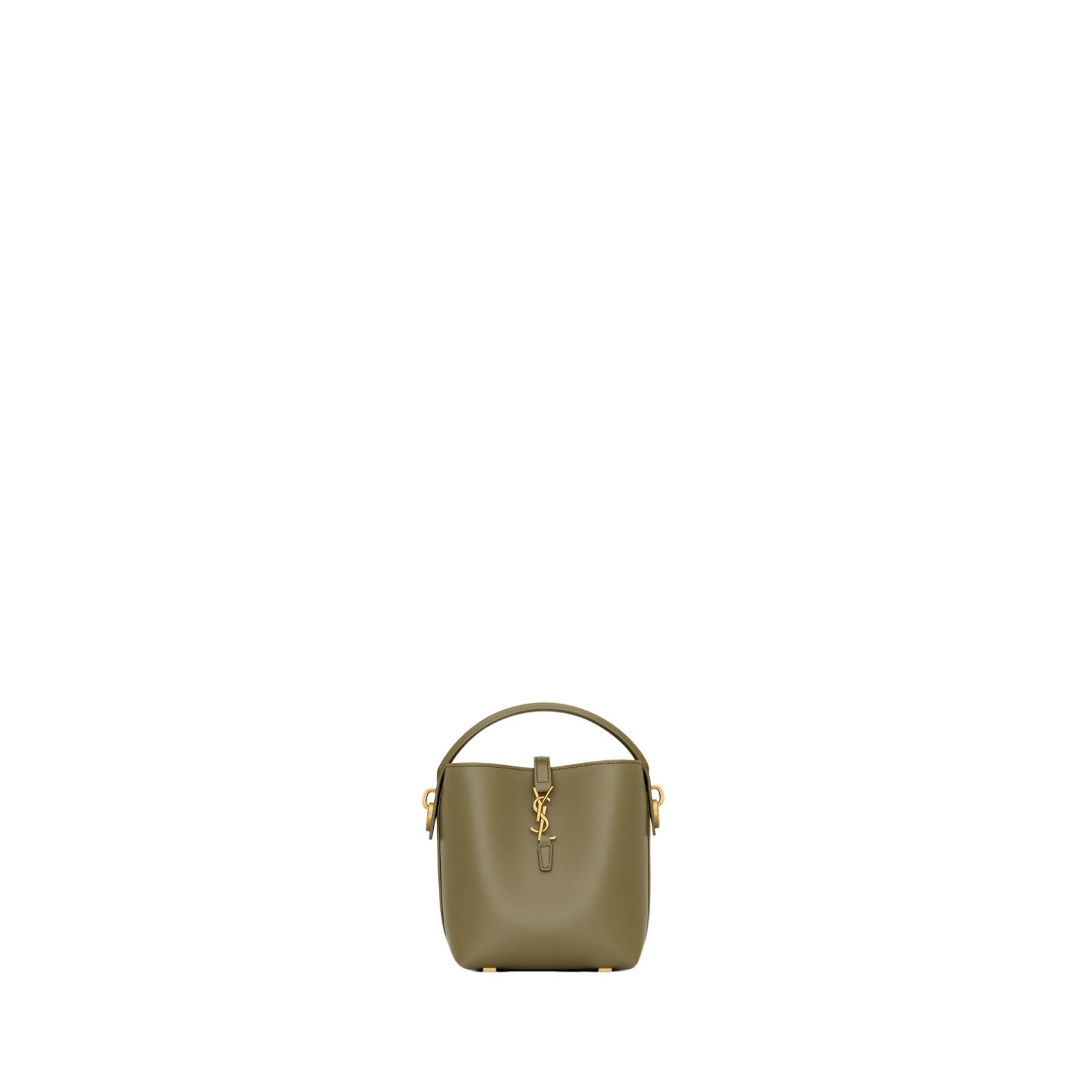 SAINT LAURENT Le 37 Mini $2300 Elmwood Shiny Leather Bucket