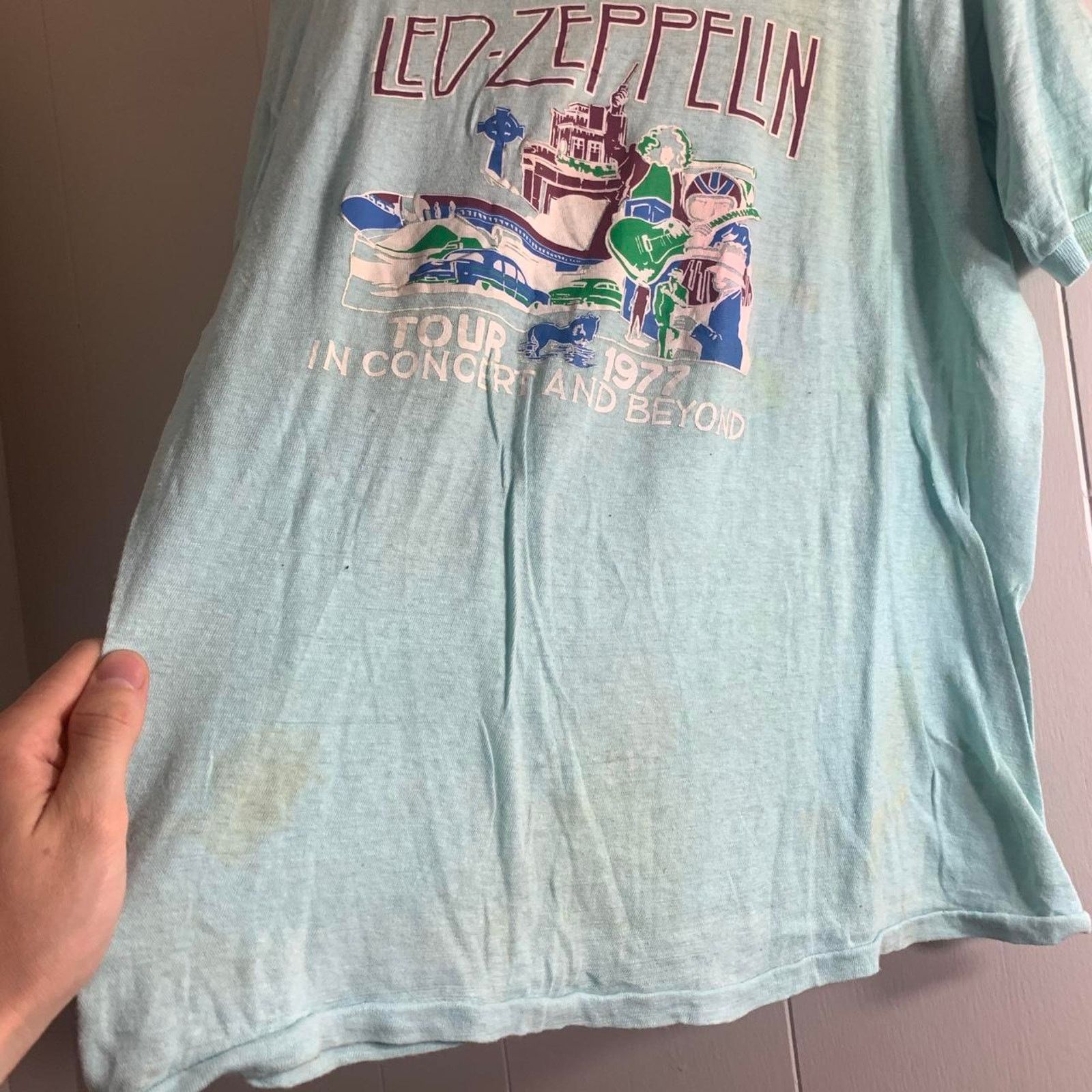 Vintage 1977 LED ZEPPELIN US Tour SWAN SONG double sided tee shirt Size US XL / EU 56 / 4 - 6 Thumbnail