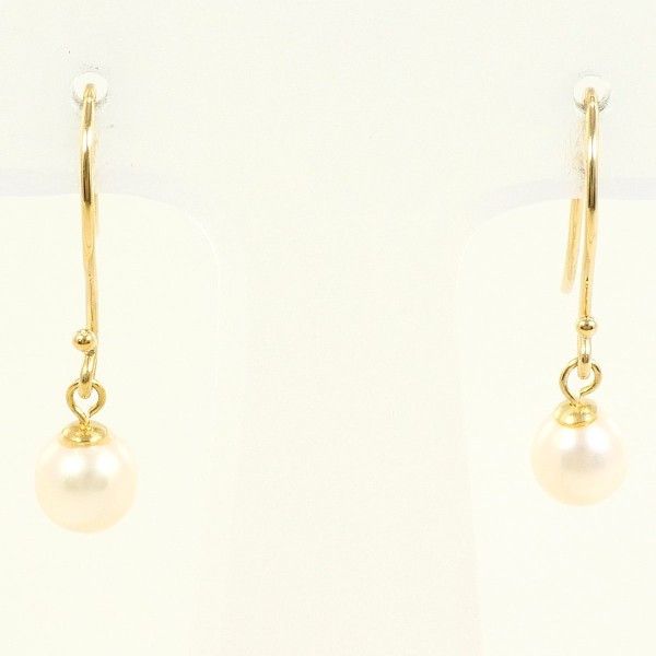 Luxuness 18K Yellow Gold Pearl Earrings Jewelry Metal Earrings, Women's