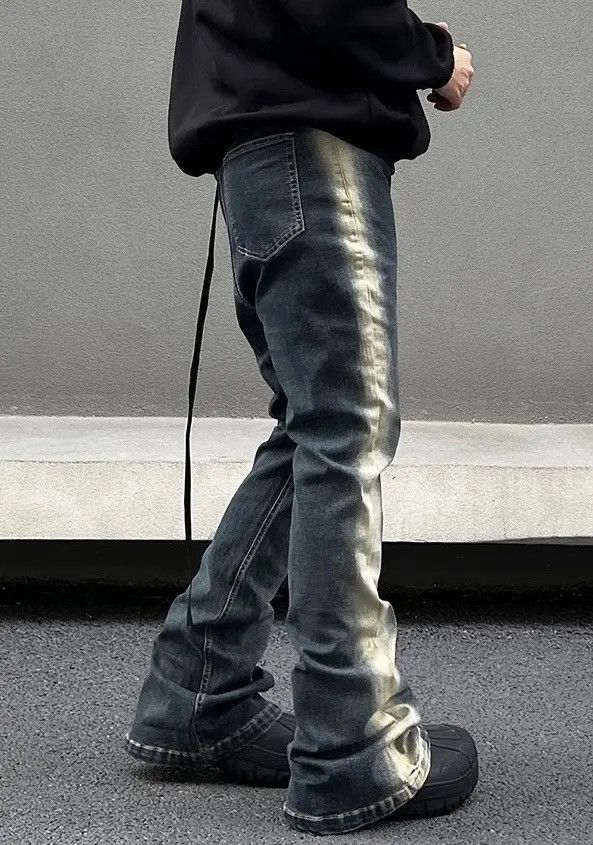 Japanese Brand × Vintage Avant garde retro side stripe tie dye flared jeans pants Size US 30 / EU 46 - 3 Thumbnail