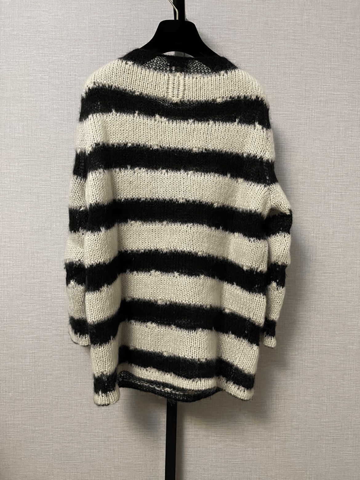 Saint Laurent Paris Saint Laurent Paris 13AW Mohair Stripe OS Knitwear Size US XS / EU 42 / 0 - 2 Thumbnail