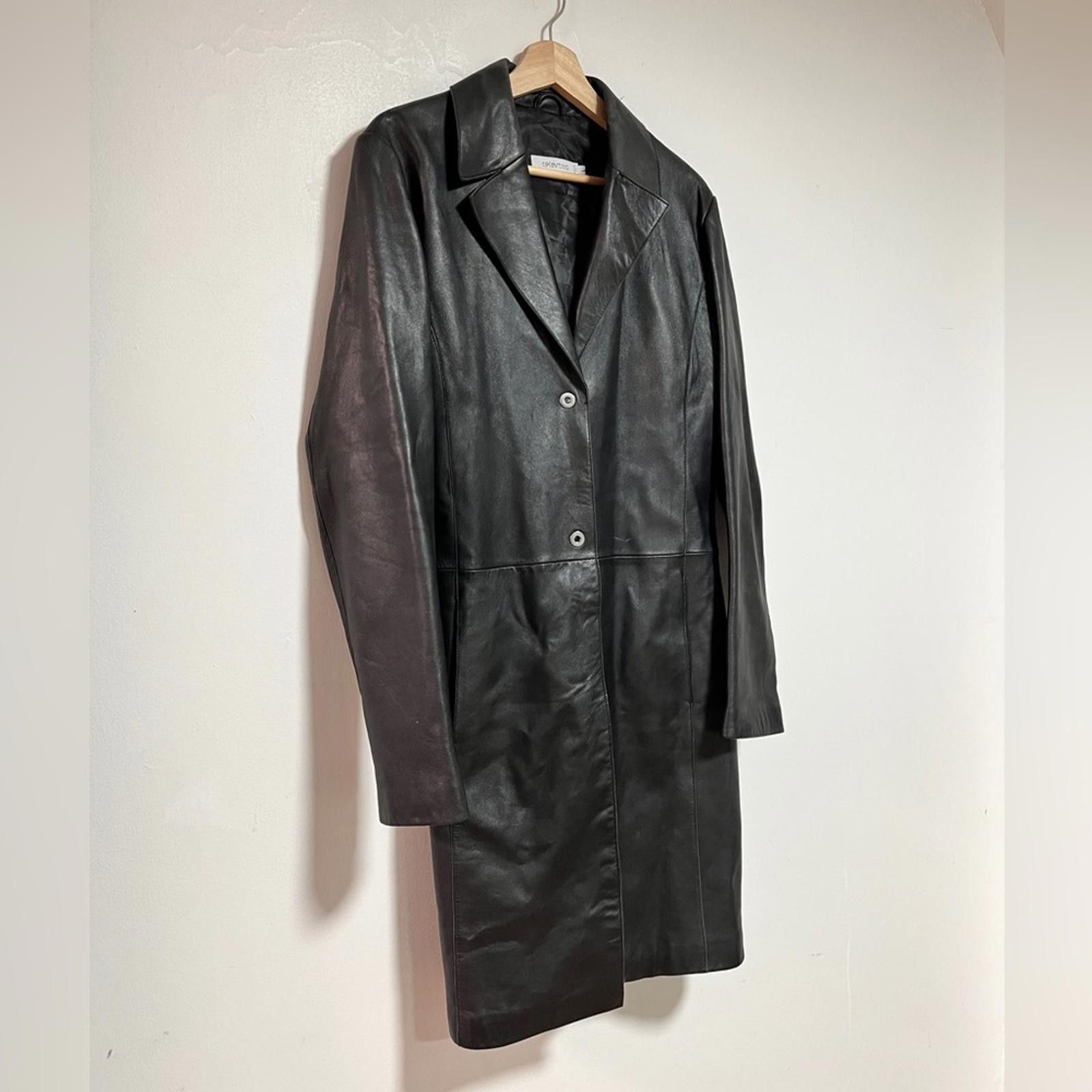 Designer Celestino Women’s Genuine Leather Trench Coat – Size L Size L / US 10 / IT 46 - 4 Thumbnail