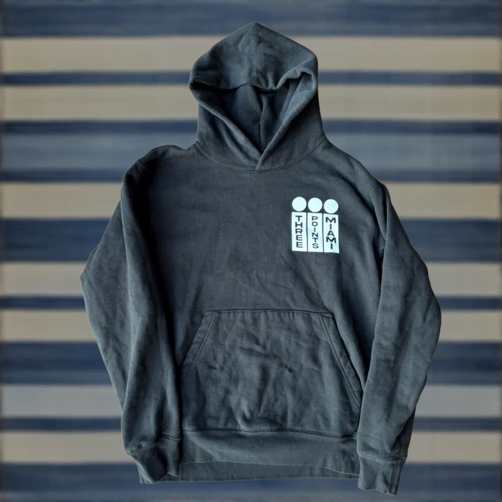 Vintage VINTAGE III Points Miami Festival Hoodie Sweatshirt M Black graphic print logo hooded pockets Mens Pullover Crew Neck Long Sleeve Size US M / EU 48-50 / 2 - 1 Thumbnail