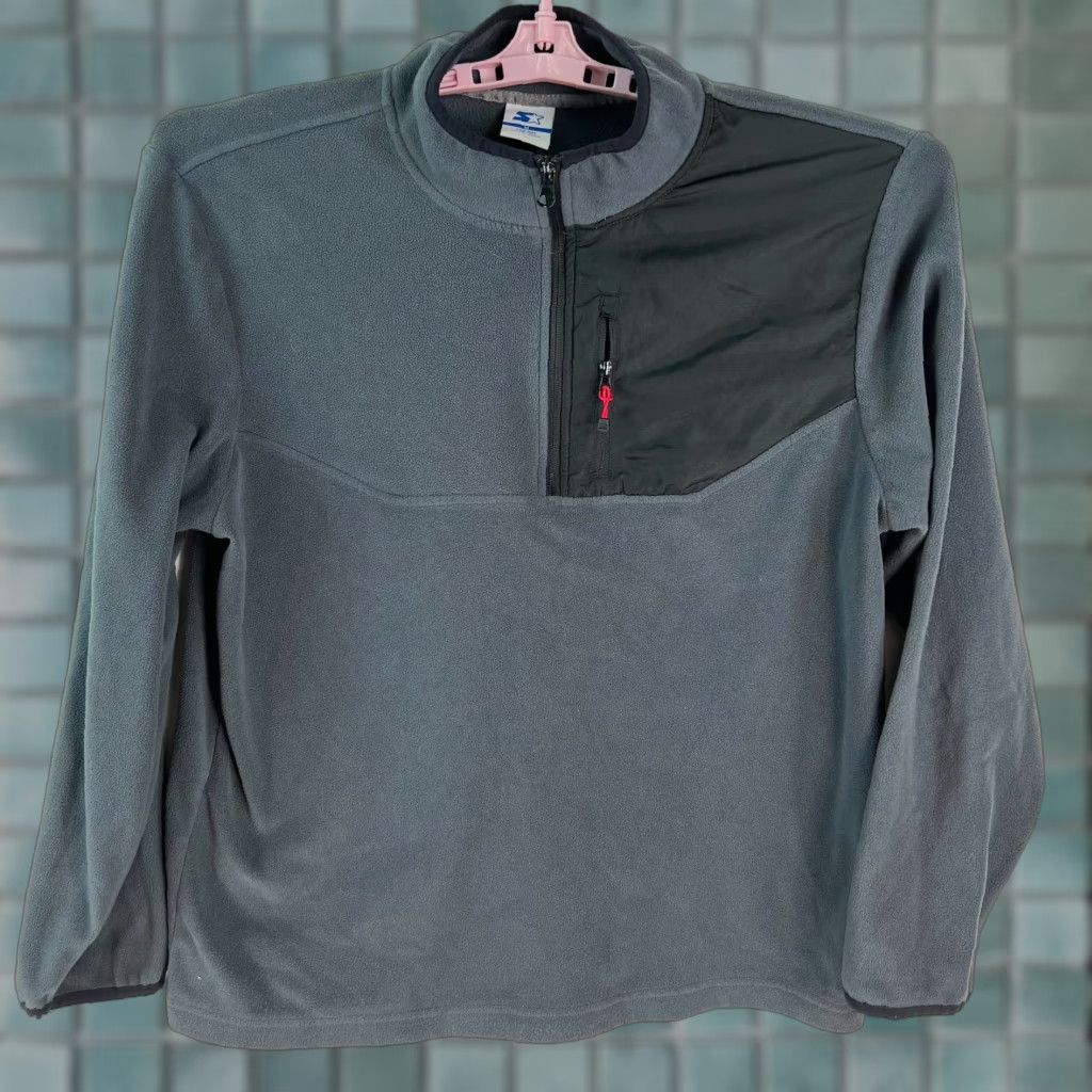 Starter VINTAGE Starter Mens Mock Neck Long Sleeves Pullover Gray Jacket Size M 38-40 Size US M / EU 48-50 / 2 - 1 Thumbnail
