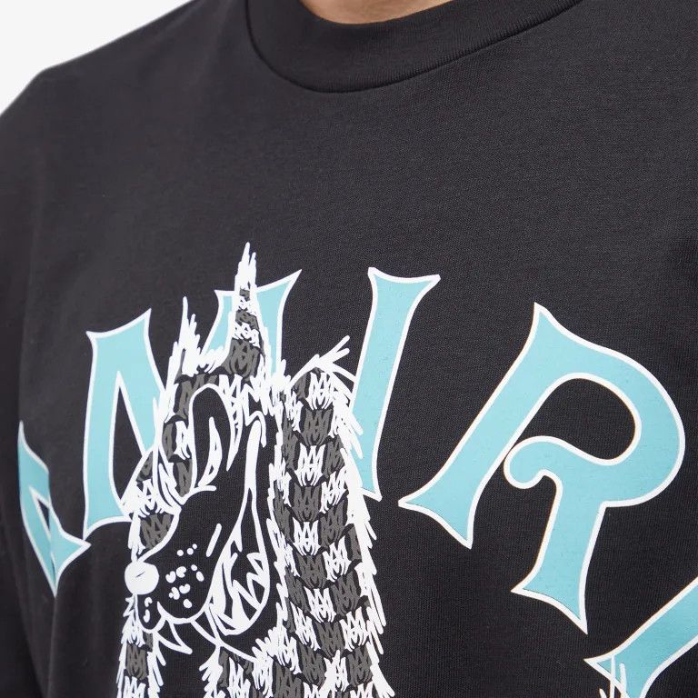 Amiri o1mle0325 Records Wolf T-Shirt in Black Size US L / EU 52-54 / 3 - 5 Thumbnail