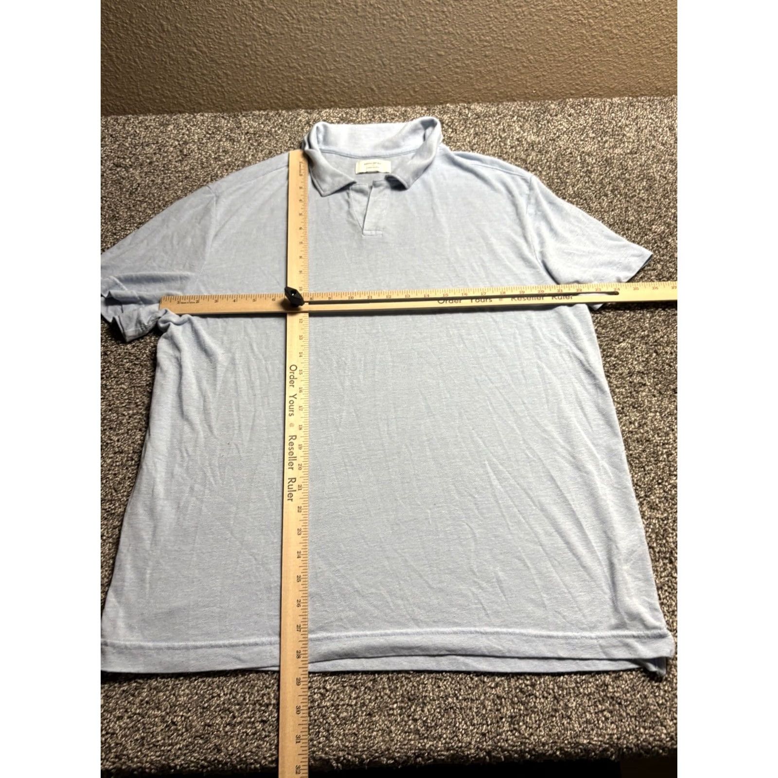 Banana Republic Banana Republic Polo Shirt Mens XL Blue Linen Blend Short Sleeve Collared Preppy Luxury Resort Regular Shirt Size US XL / EU 56 / 4 - 4 Thumbnail