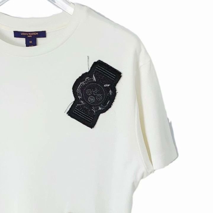 Louis Vuitton Louis Vuitton White Embroidered Cotton T-Shirt Size US M / EU 48-50 / 2 - 4 Thumbnail