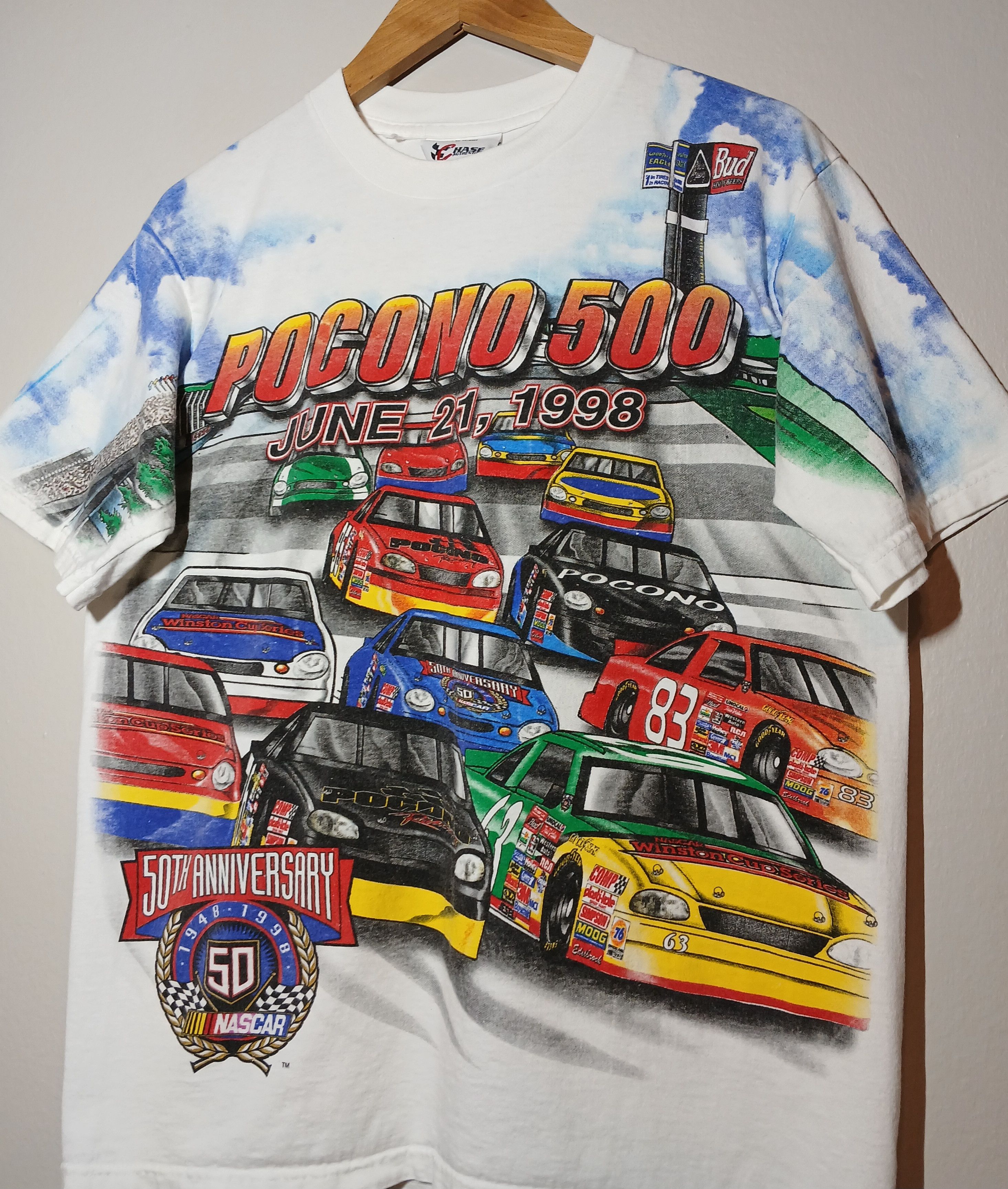 NASCAR Vintage Pocono 500 Racing T-shirt Size US L / EU 52-54 / 3 - 2 Thumbnail