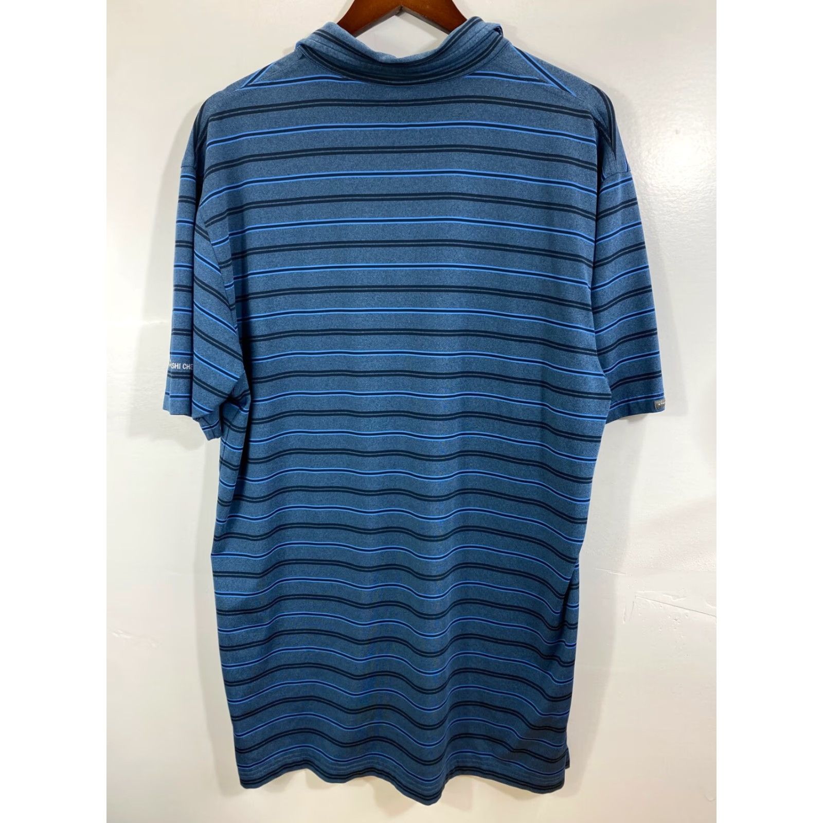Vintage Dunning Golf Polo Shirt Striped Blue Logo XL Mens Short Sleeve Button Neck Collared Size XL Polo Shirt Size US XL / EU 56 / 4 - 2 Thumbnail