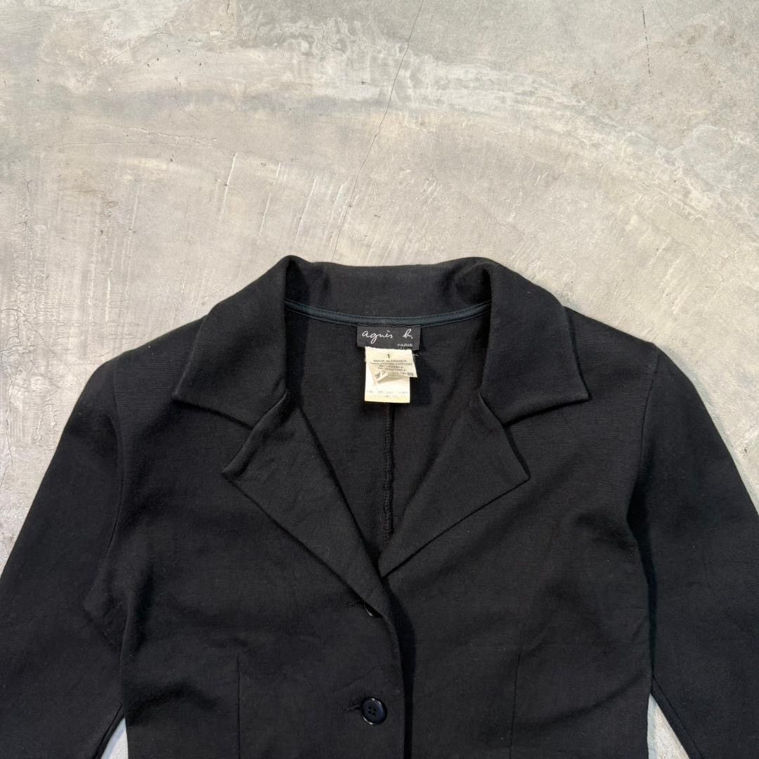 agnes b. Vintage Agnès B. Minimalist Black Tailored Blazer Jacket Size XS / US 0-2 / IT 36-38 - 3 Thumbnail