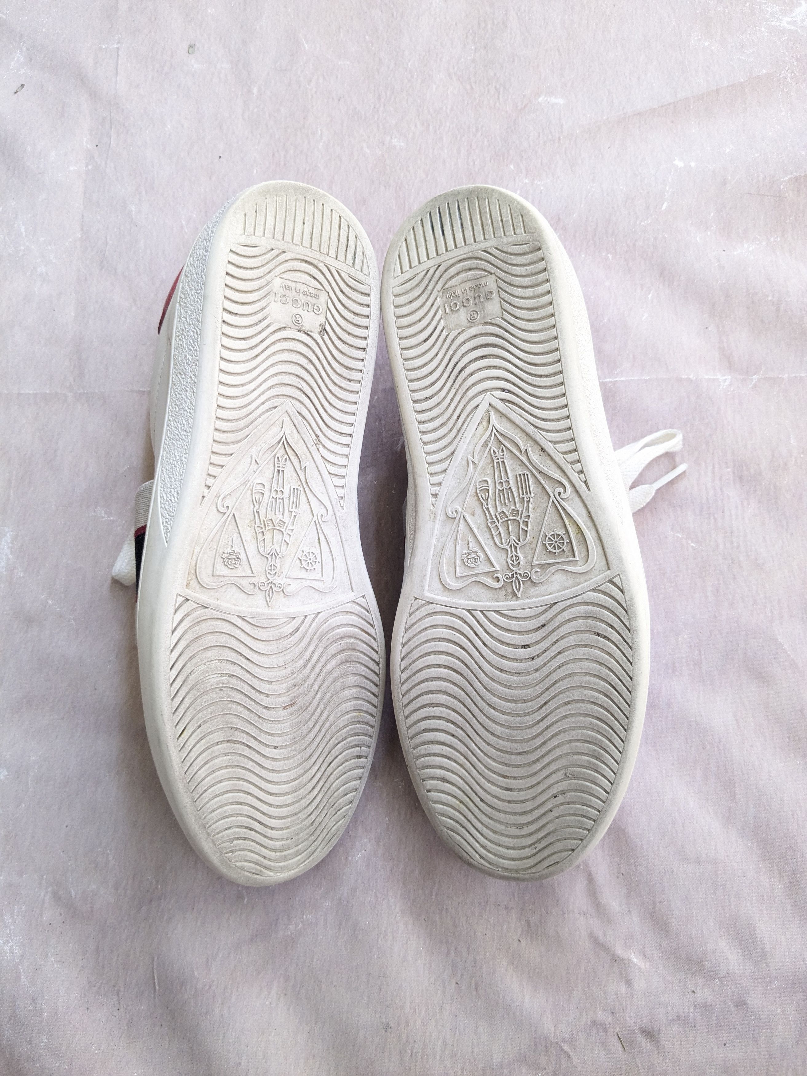 Gucci Gucci Ace Stripe Sneakers 8.5 White Leather Low Logo Size US 8.5 / EU 41-42 - 12 Thumbnail