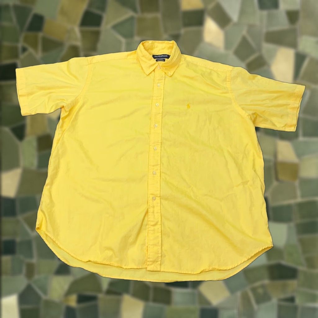 Ralph Lauren VTG Ralph Lauren Golf Tilden Shirt Mens XL Yellow Button-Down Collar Polo Shirt 90s Vintage Cotton Short Sleeve Shirt Size US XL / EU 56 / 4 - 1 Thumbnail