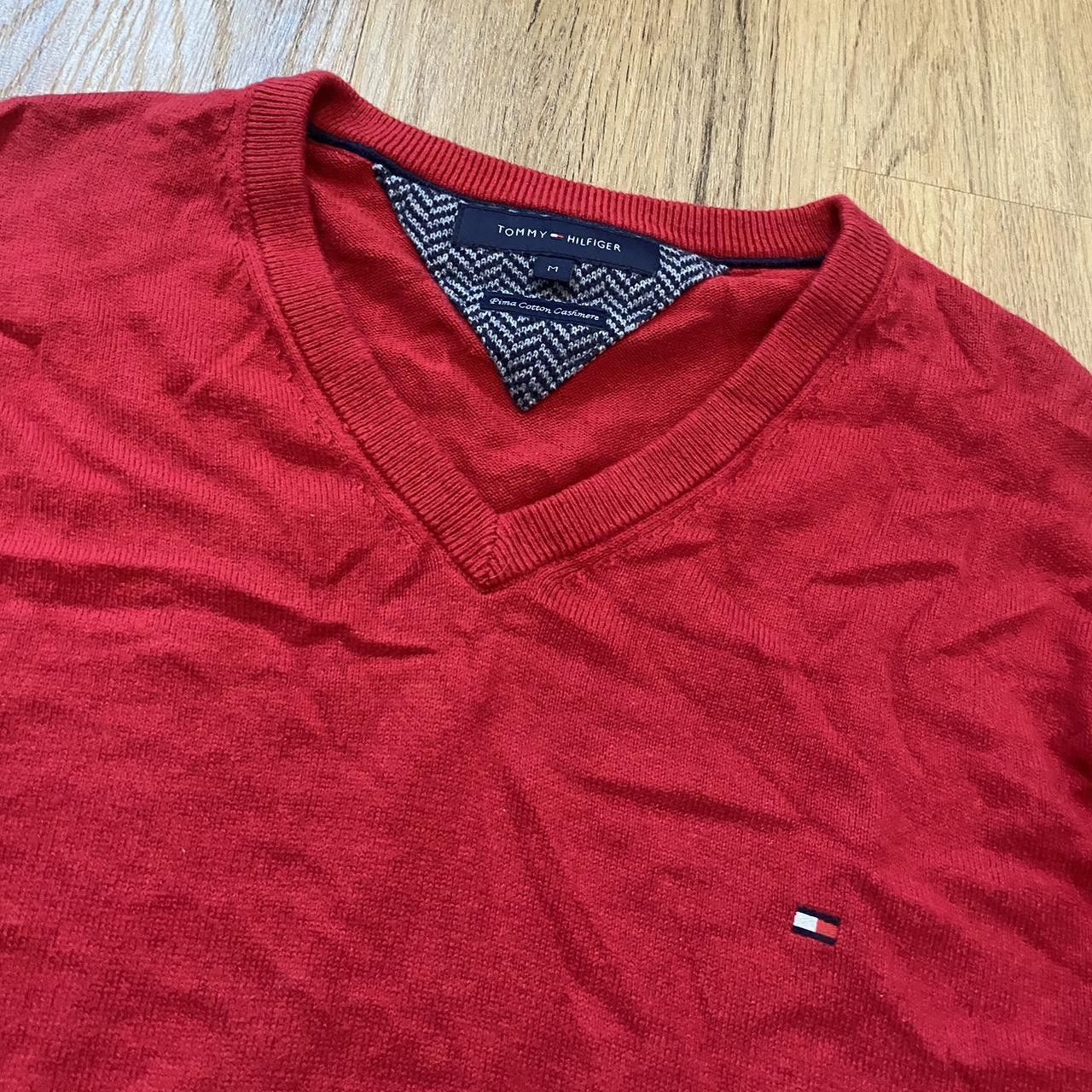 Tommy Hilfiger Red Tommy Hilfiger V neck jumper Classy Old Money Size US M / EU 48-50 / 2 - 3 Thumbnail