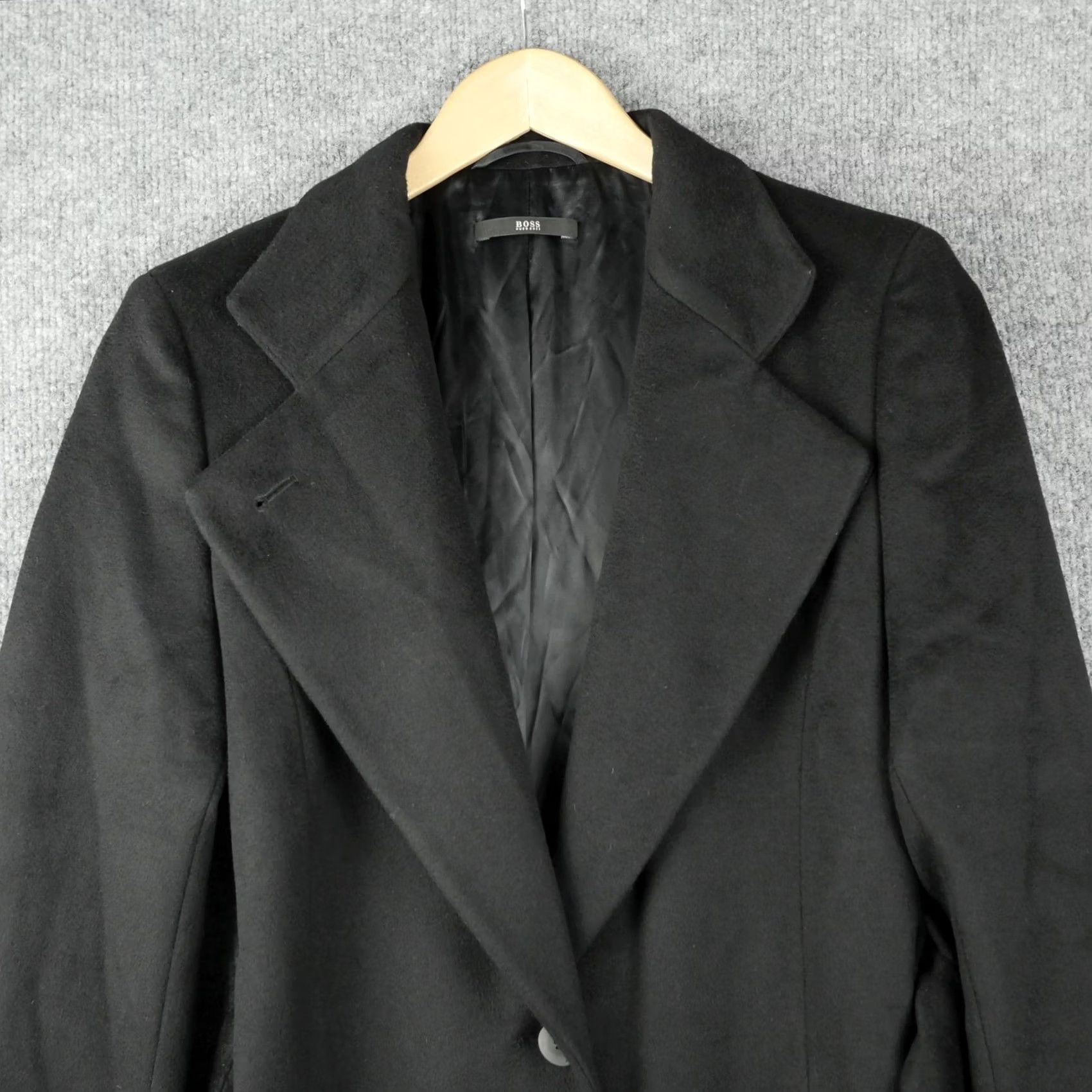 Hugo Boss Hugo Boss Coat Womens 6 Black Claira Belted Long Virgin Wool Overcoat Jacket Size M / US 6-8 / IT 42-44 - 3 Thumbnail