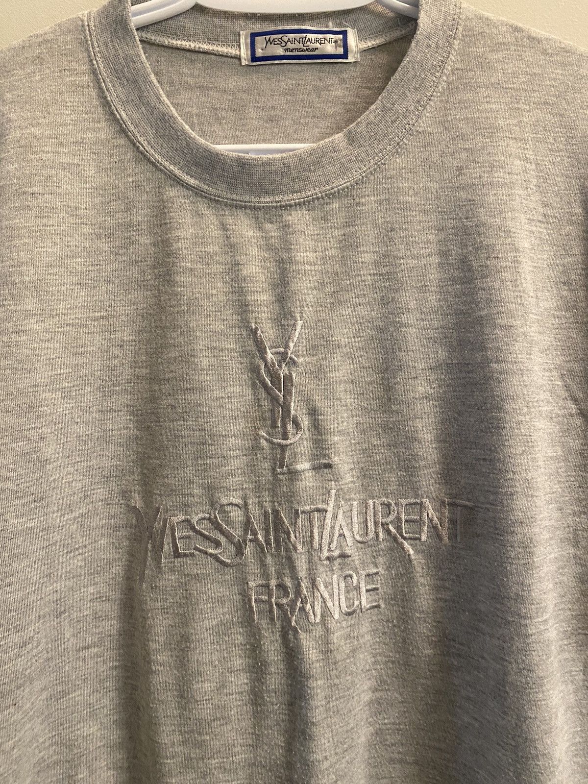 Japanese Brand × Vintage × Yves Saint Laurent Vintage YSL Big Logo Spellout Shirt Rare Size US L / EU 52-54 / 3 - 2 Thumbnail