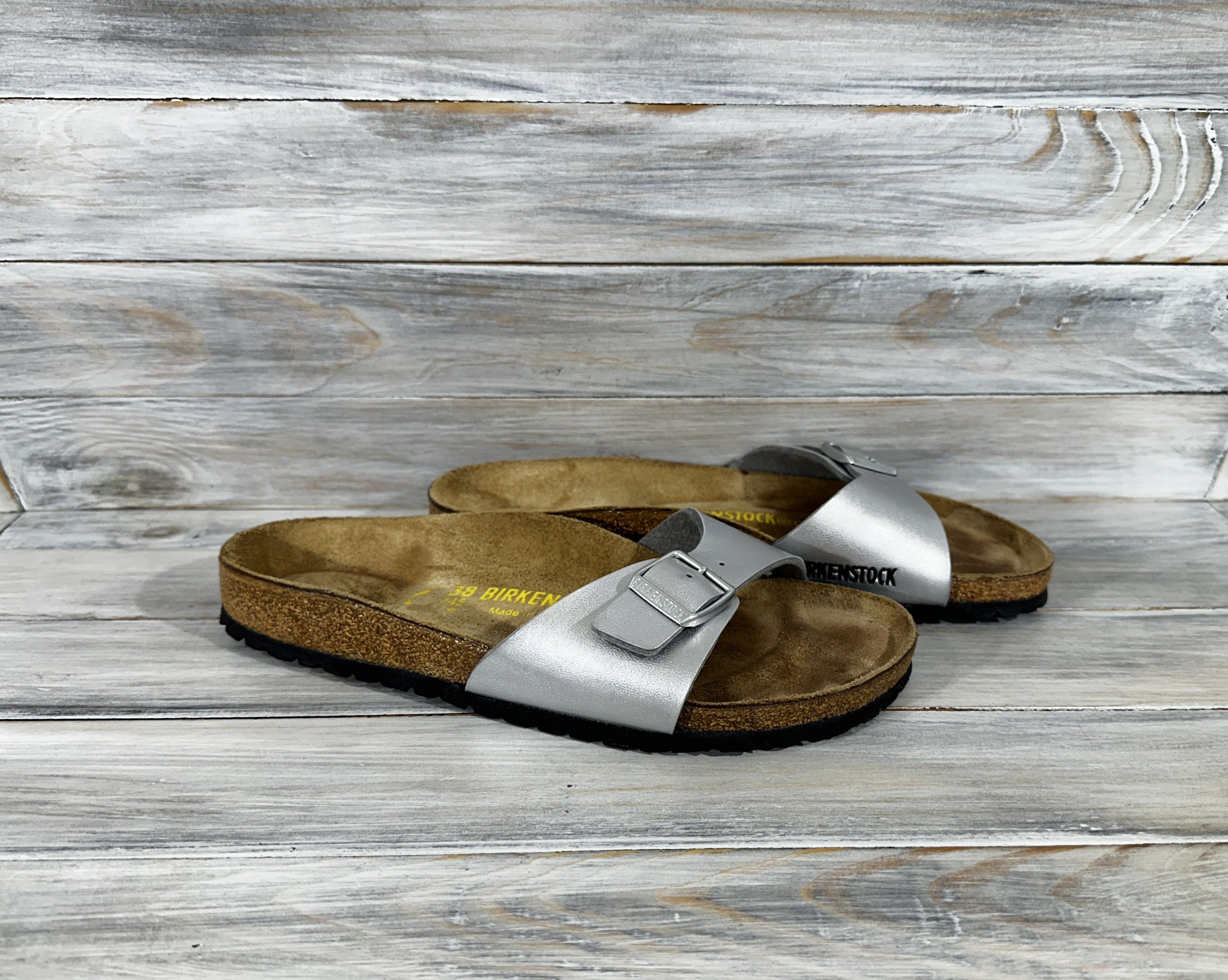Birkenstock Birkenstock Madrid Birko-Flor Womens Leather Slide Sandals Size US 7 / IT 37 - 13 Thumbnail