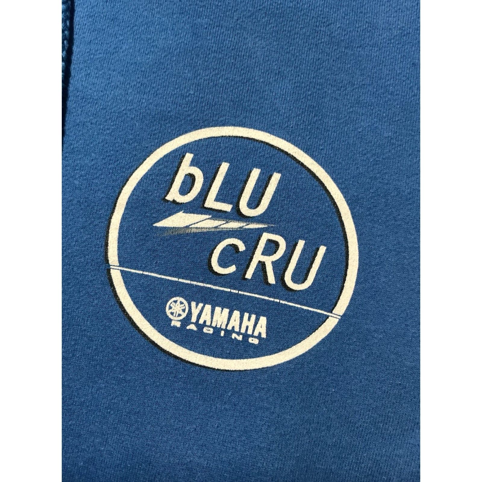 Vintage Yamaha Racing Blues Cru Motorsports MX Dirt Bike Blue Full Zip Fleece Hoodie M Mens Blue Full Zip Hoodie Size US M / EU 48-50 / 2 - 6 Thumbnail
