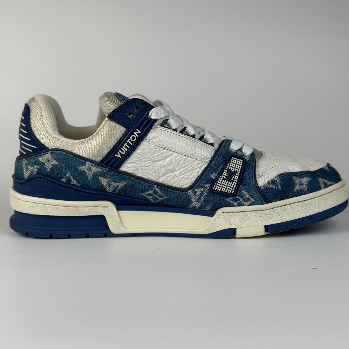 Louis Vuitton Louis Vuitton LV Trainer Blue Denim Monogram Size US 8.5 / EU 41-42 - 10 Thumbnail
