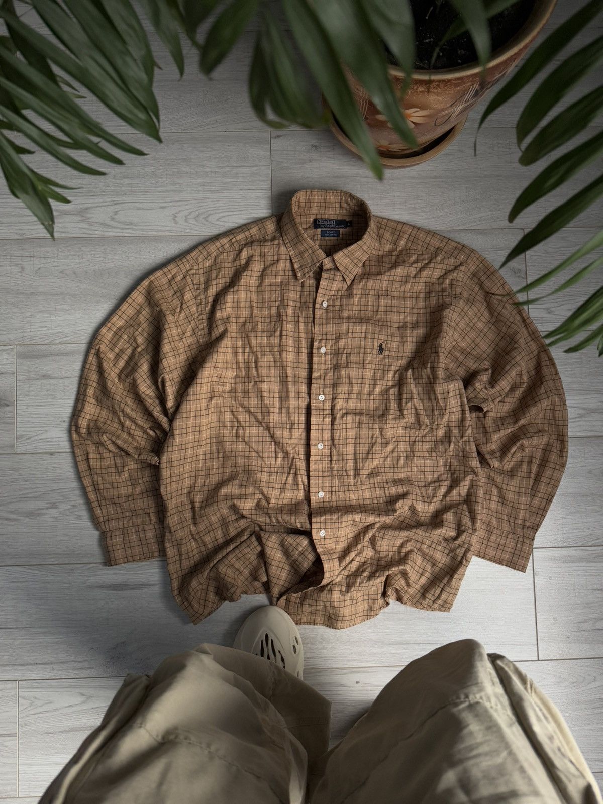 Polo Ralph Lauren × Vintage Vintage Polo Ralph Lauren Navy Chek Shirt Size US L / EU 52-54 / 3 - 2 Thumbnail