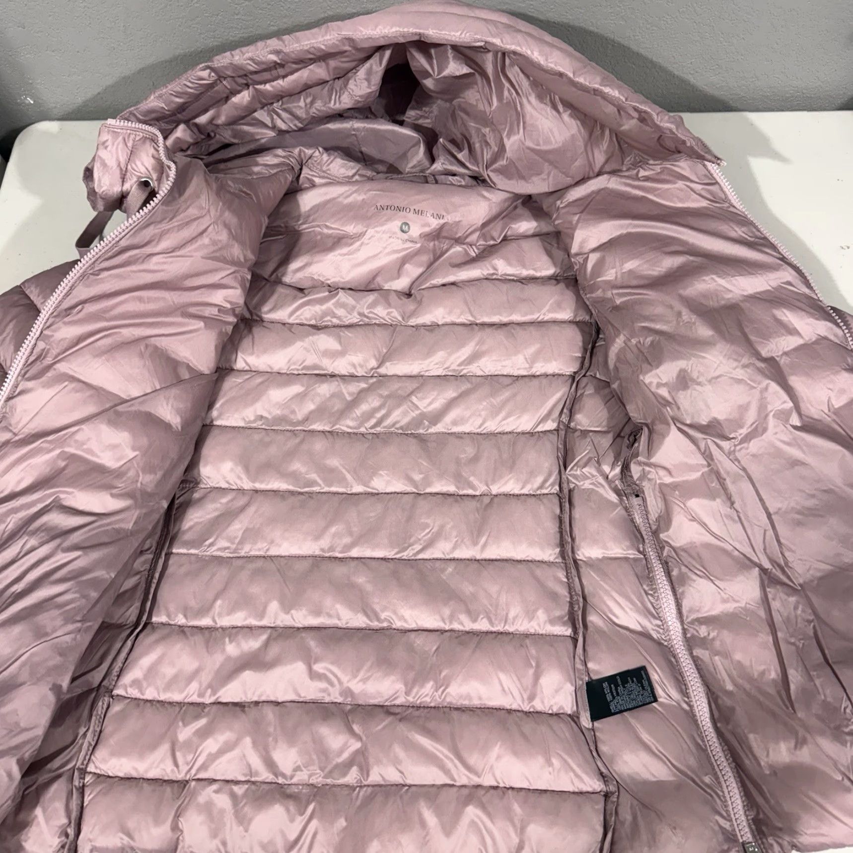 Vintage Antonio Melani Hood Jacket Windbreaker Pink M Womens Zip Pockets Nylon Full Front Zip Size M / US 6-8 / IT 42-44 - 7 Thumbnail