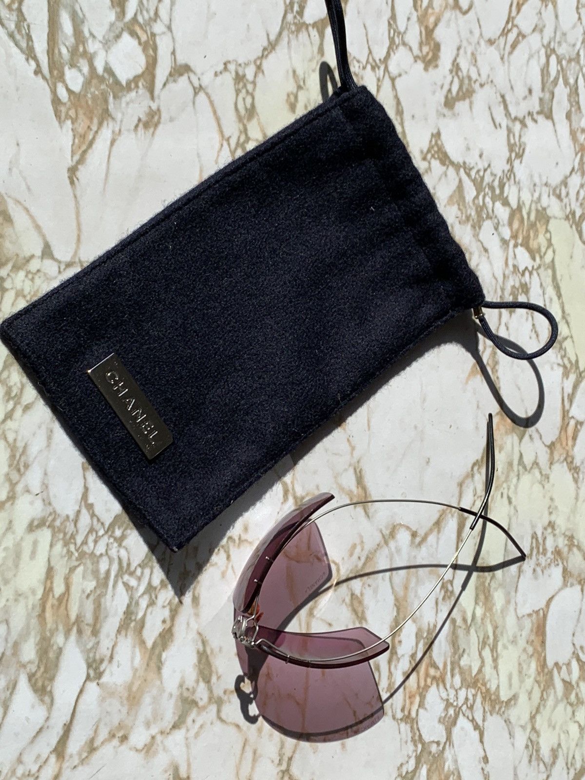 Chanel VINTAGE CHANEL LOGO FOLDABLE SUNGLASSES Size ONE SIZE - 6 Thumbnail