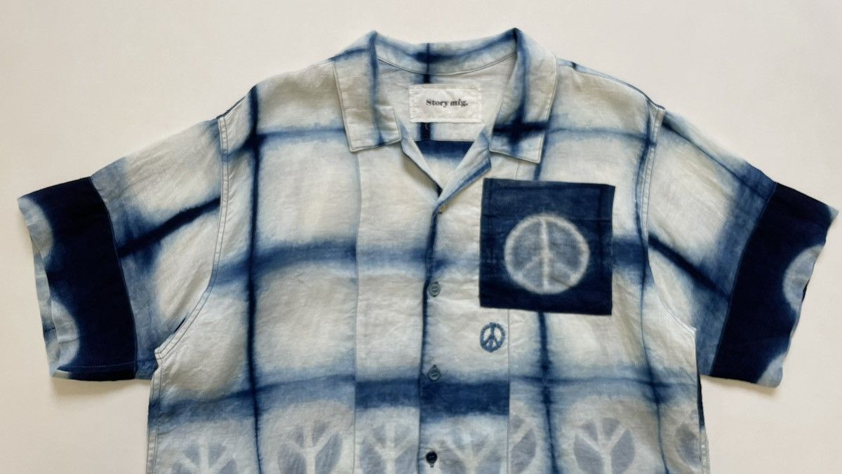 Story Mfg. Blue/White ‘Peace Tie Dye’ Print Shirt Size US M / EU 48-50 / 2 - 4 Thumbnail
