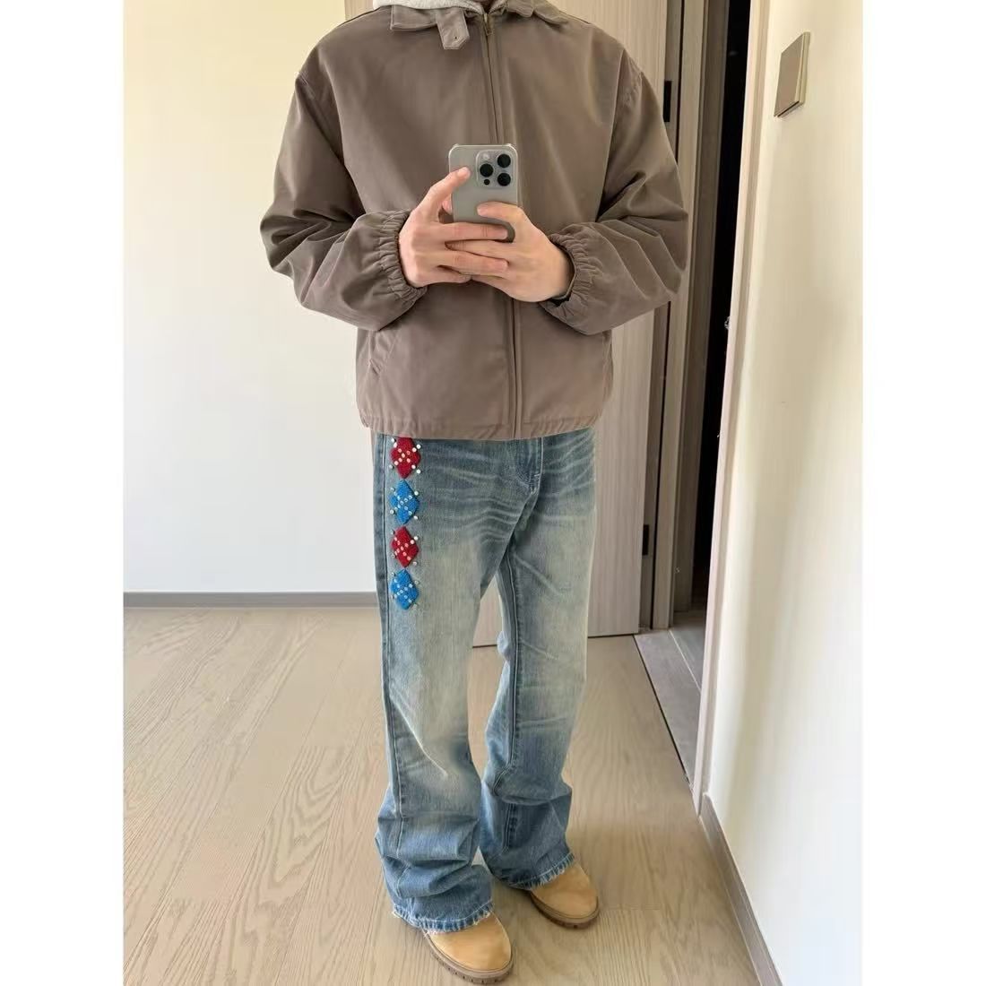Japanese Brand × Jean Blue vintage washed embroidery design straight jeans Size US 32 / EU 48 - 1 Thumbnail