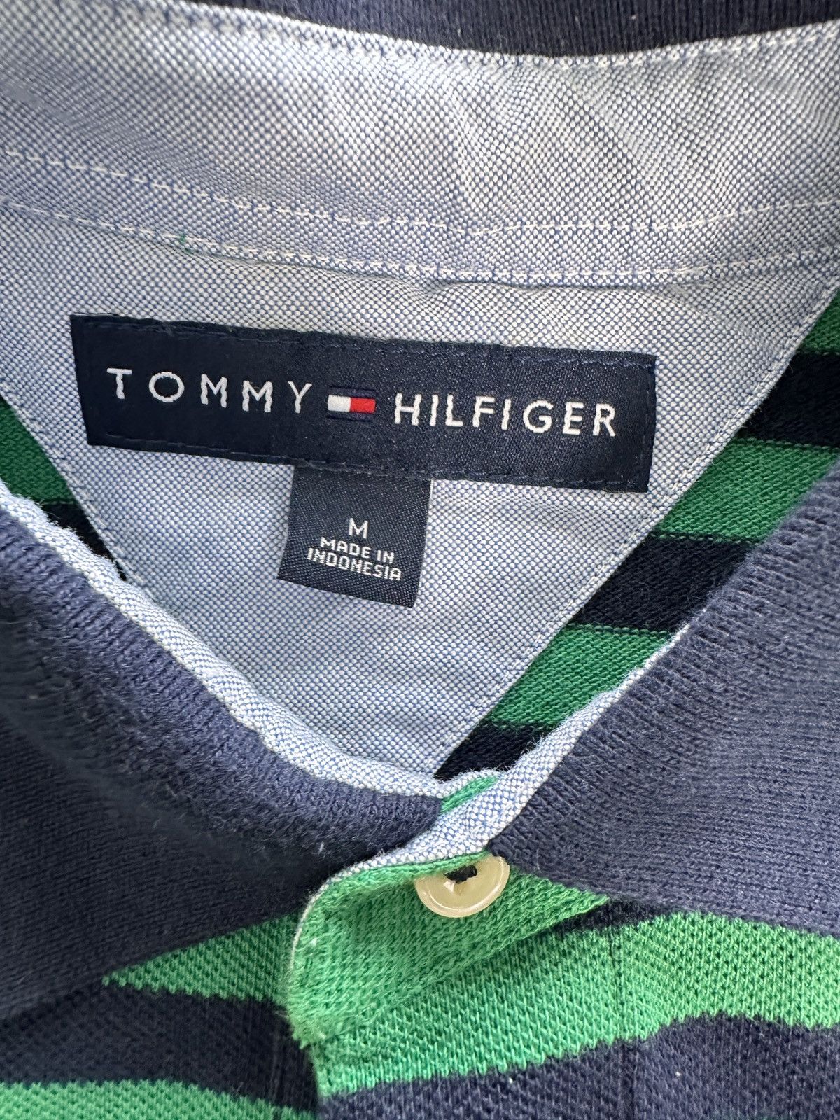 Tommy Hilfiger Tommy Hilfiger green and blue stripped short-sleeve polo. Size US M / EU 48-50 / 2 - 2 Thumbnail