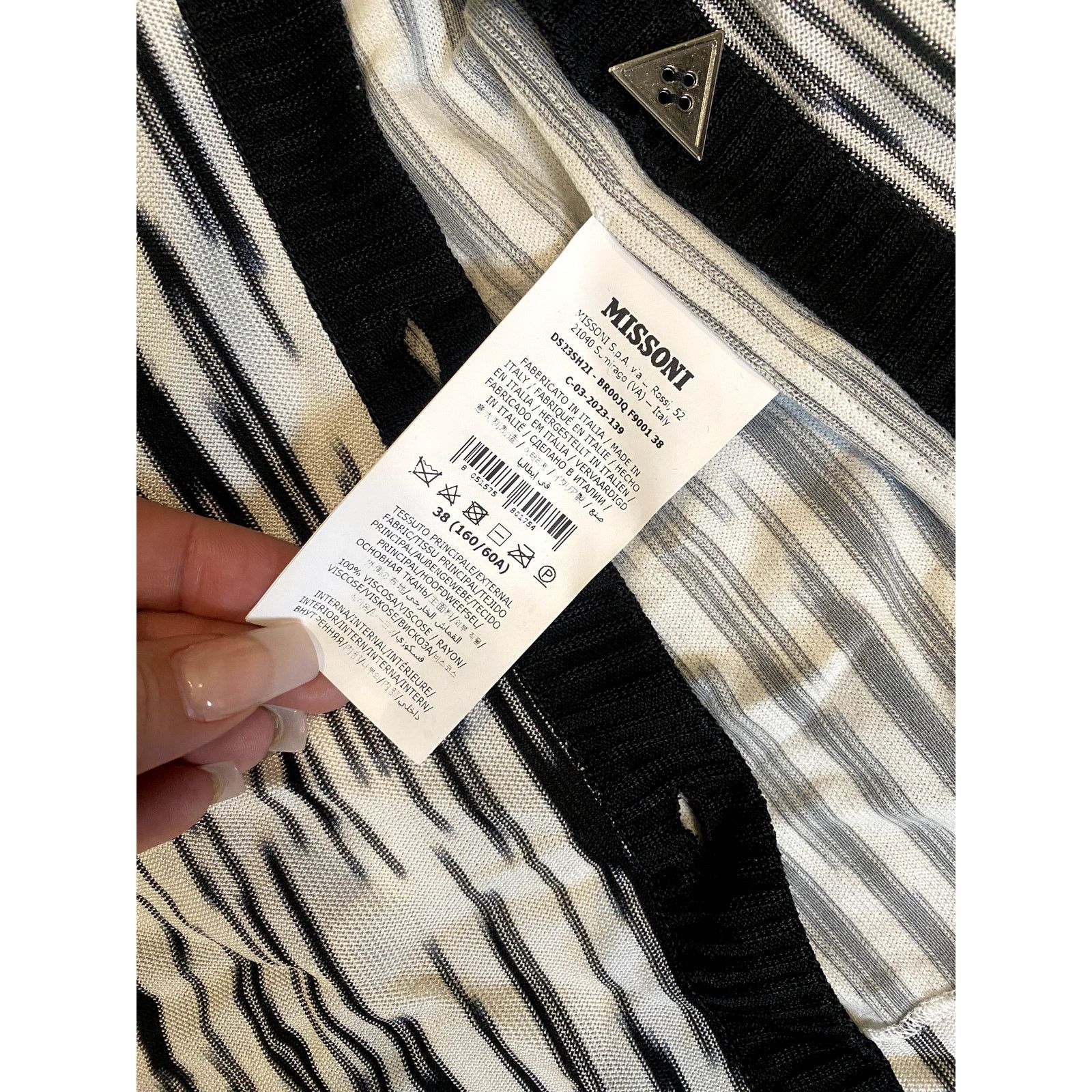 Missoni Missoni Mini Skirt in Black & White Space Dye Black White 38 Size 26" / US 2 / IT 38 - 7 Thumbnail