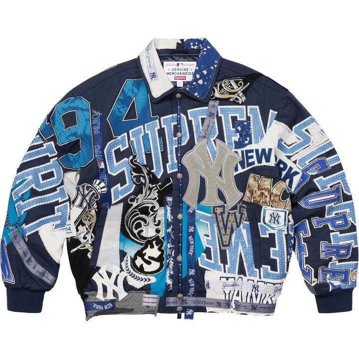 Supreme Denim Varsity Jacket | Grailed