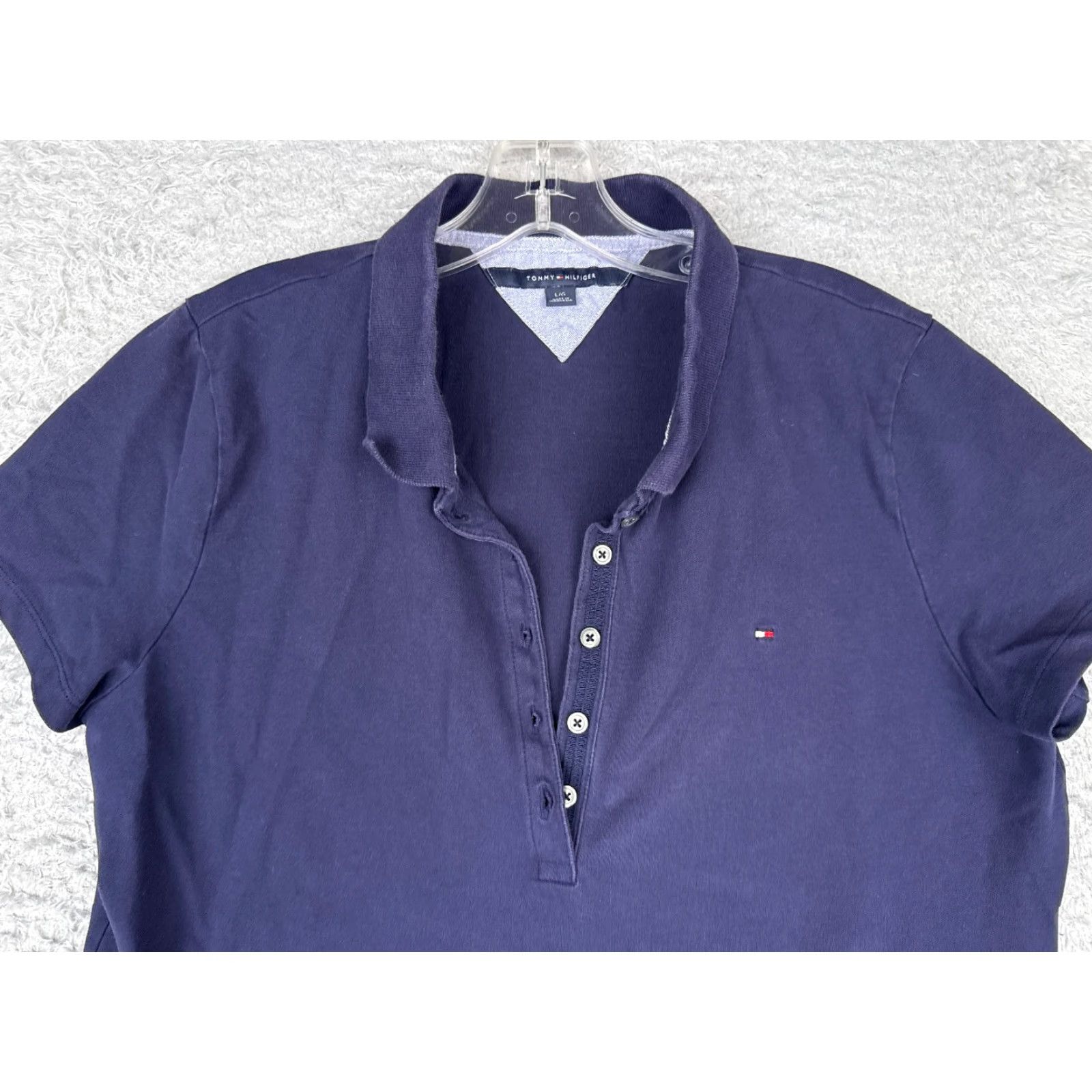 Tommy Hilfiger Tommy Hilfiger Polo Shirt Women L Blue Cotton Blend Short Sleeve Polo Shirt Women L Blue Cotton Blend Short Sleeve Polo Shirt Size L / US 10 / IT 46 - 4 Thumbnail