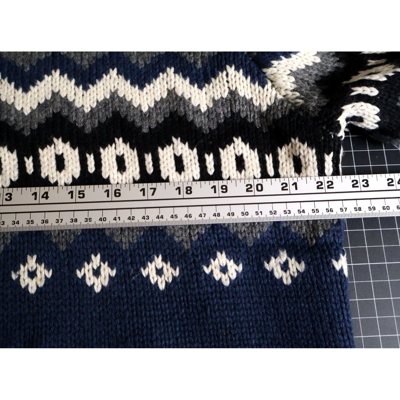 Route 66 VINTAGE Route 66 Sweater Geometric Crew Neck Knit Heavyweight Wool Blend Blue Large Mens Size US L / EU 52-54 / 3 - 5 Thumbnail