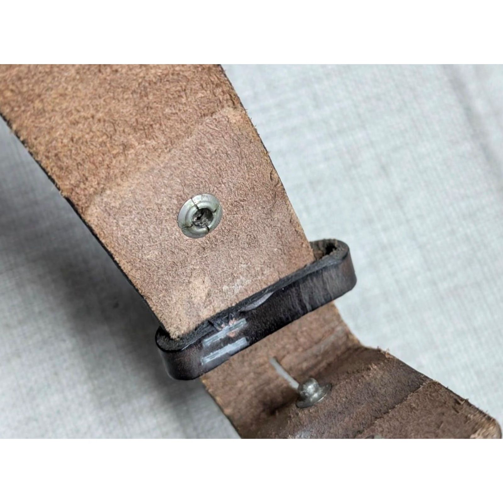 Vintage VINTAGE handcrafted USA made FIREFIGHTER leather Western belt 40 brown 1-1/2" belt Western Mens Fire Department pattern 40/42 decade Size 40 - 7 Thumbnail