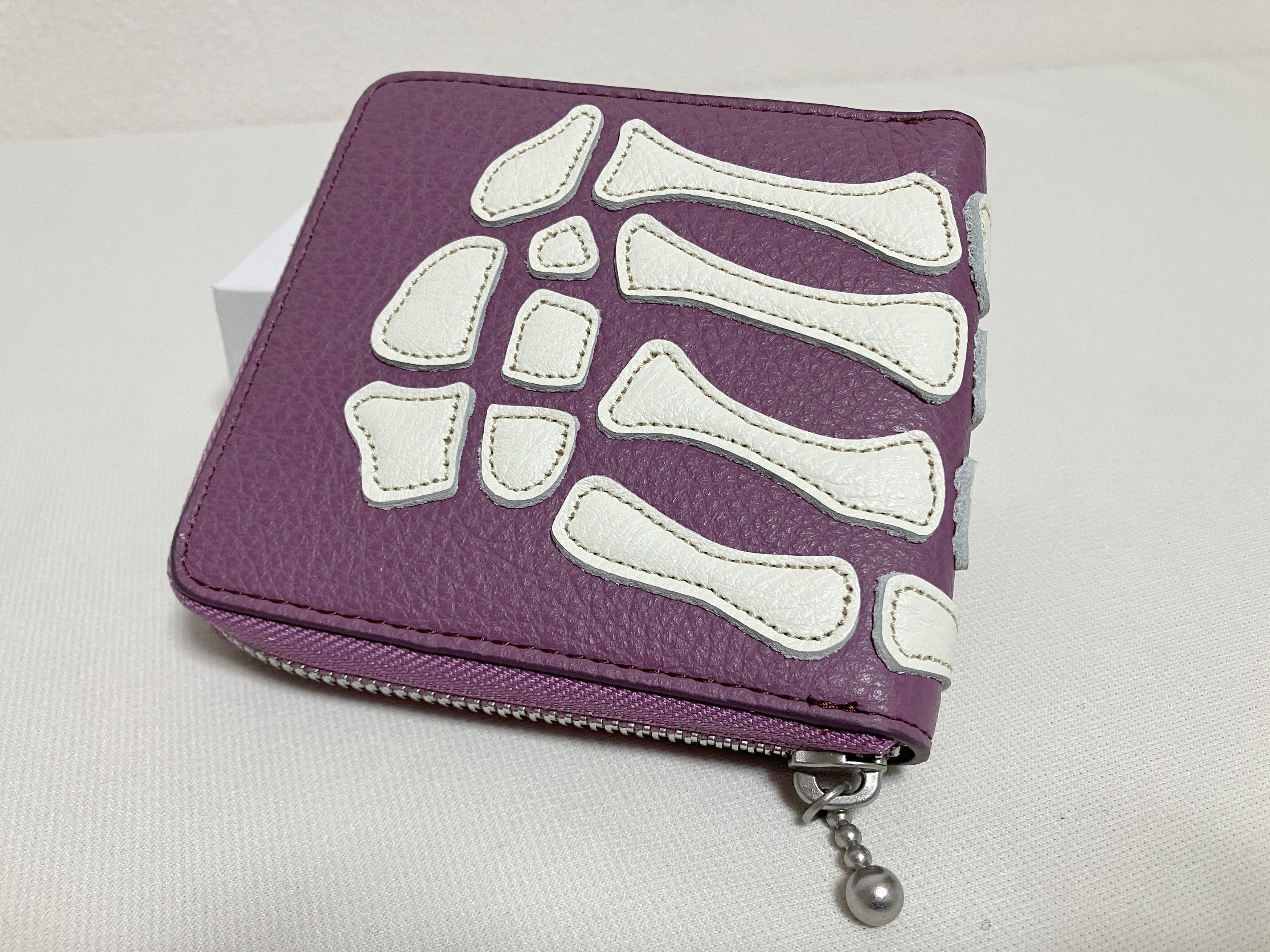 Kapital Kapital THUMBS UP BONE HAND ZIP leather wallet new purple Size ONE SIZE - 1 Thumbnail