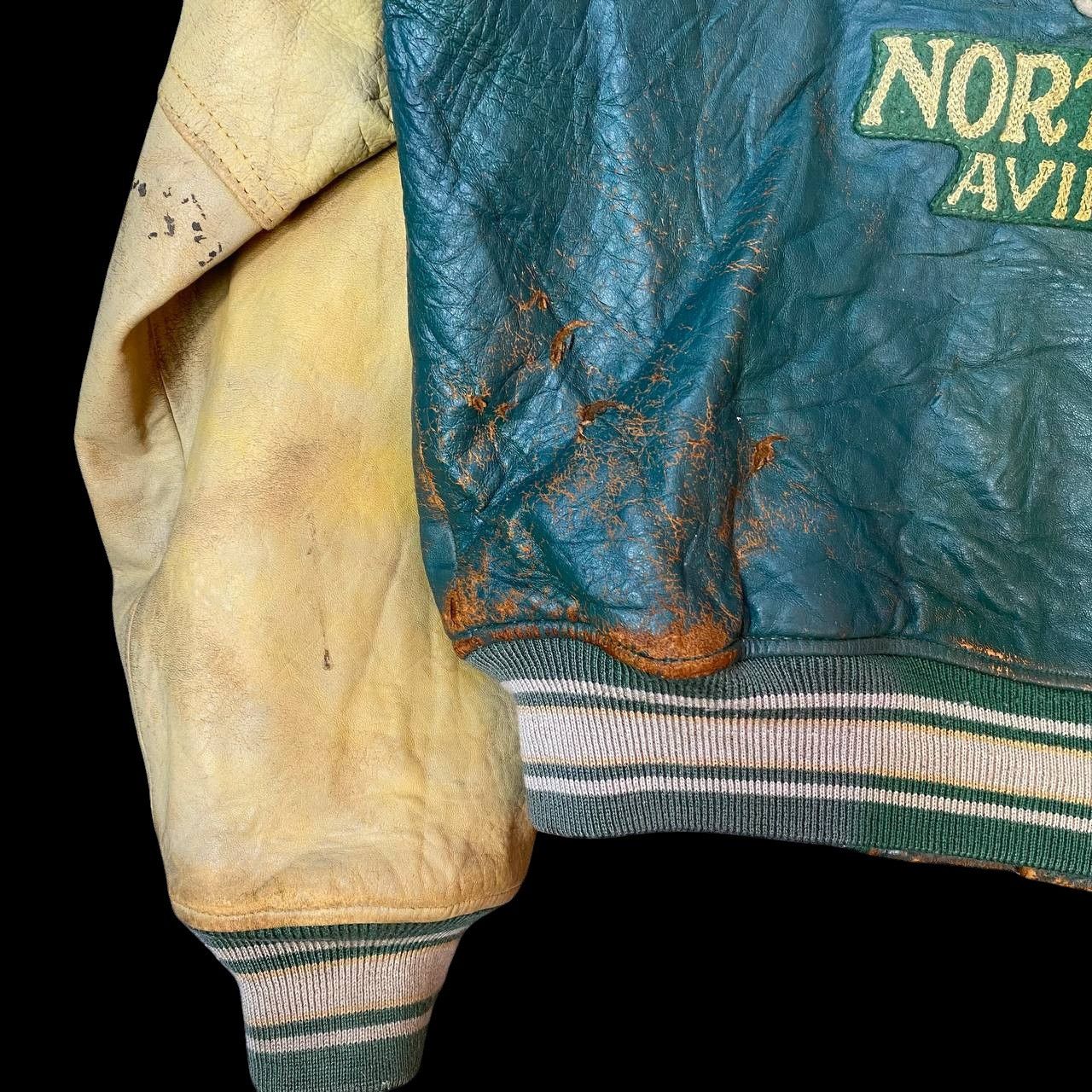 Avirex RARE AVIREX VARSITY TRASHED LEATHER ALASKIAN WIND BEAR Size US M / EU 48-50 / 2 - 8 Thumbnail