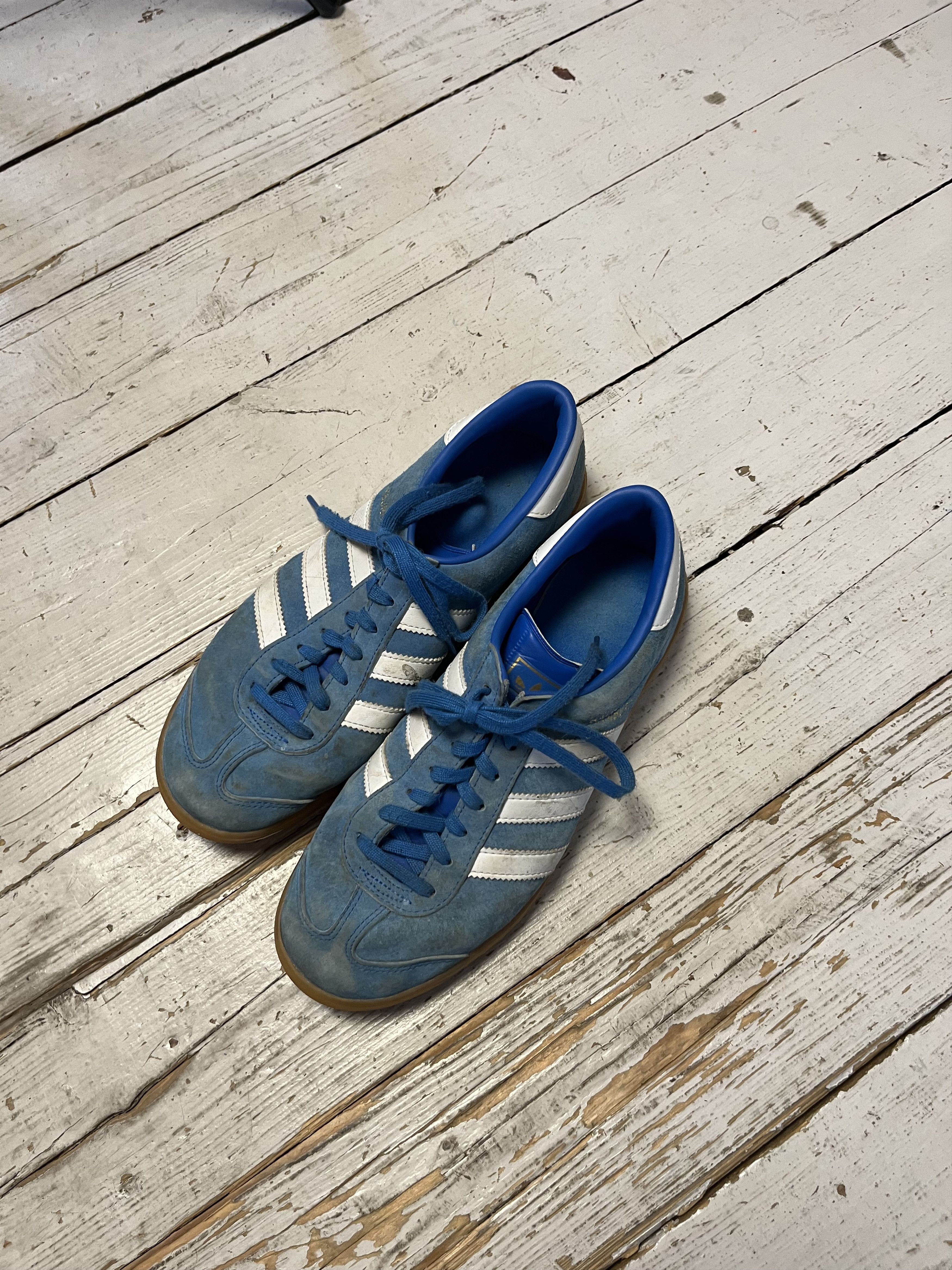 Adidas × Vintage Adidas Hamburg (Samba) Handball Shoes Blue and White Size US 7 / EU 40 - 2 Thumbnail