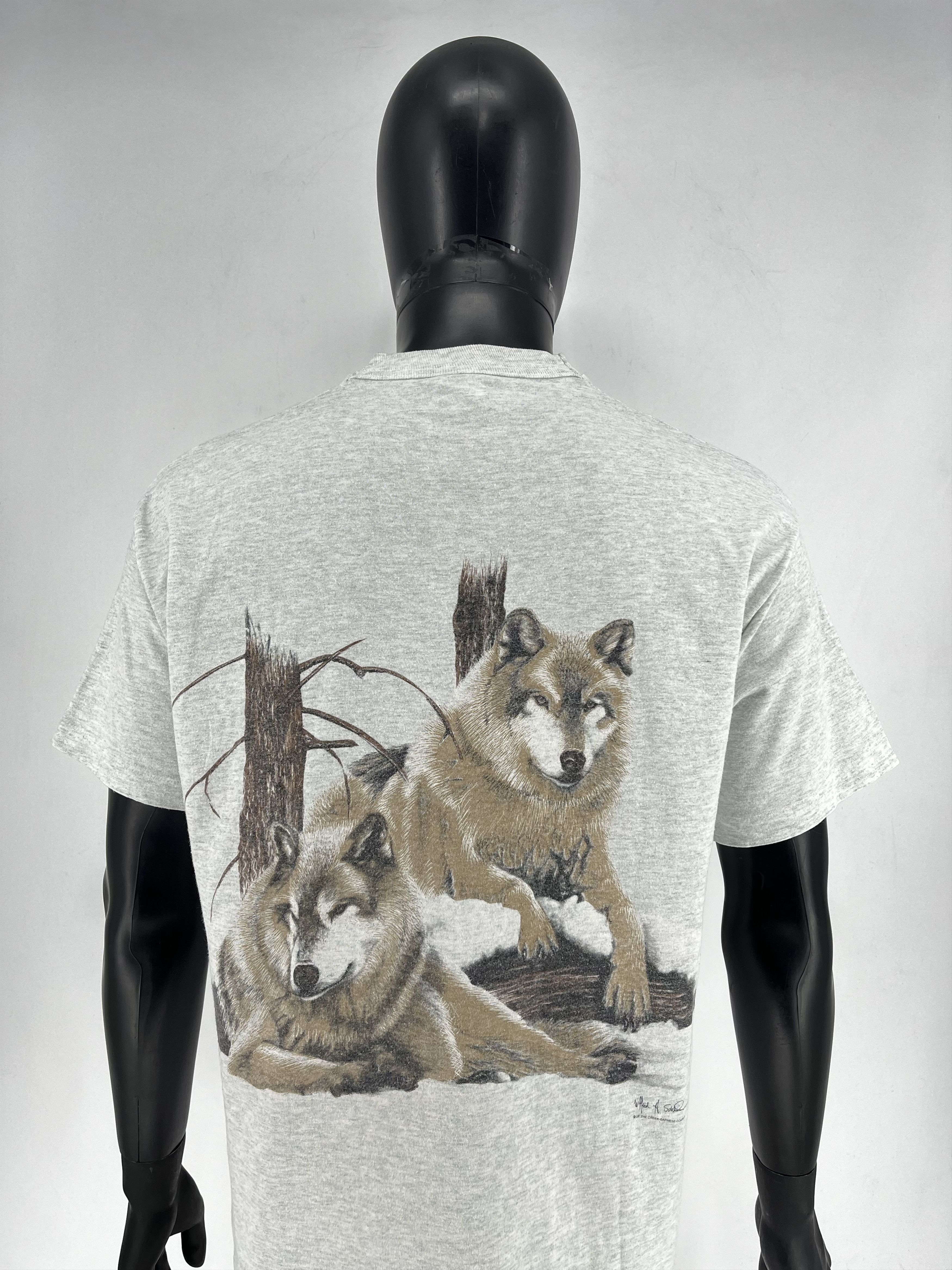 Vintage Vintage 90s Wolf Face Boxy Fit Tee Toys Rock Size XL Size US XL / EU 56 / 4 - 14 Thumbnail