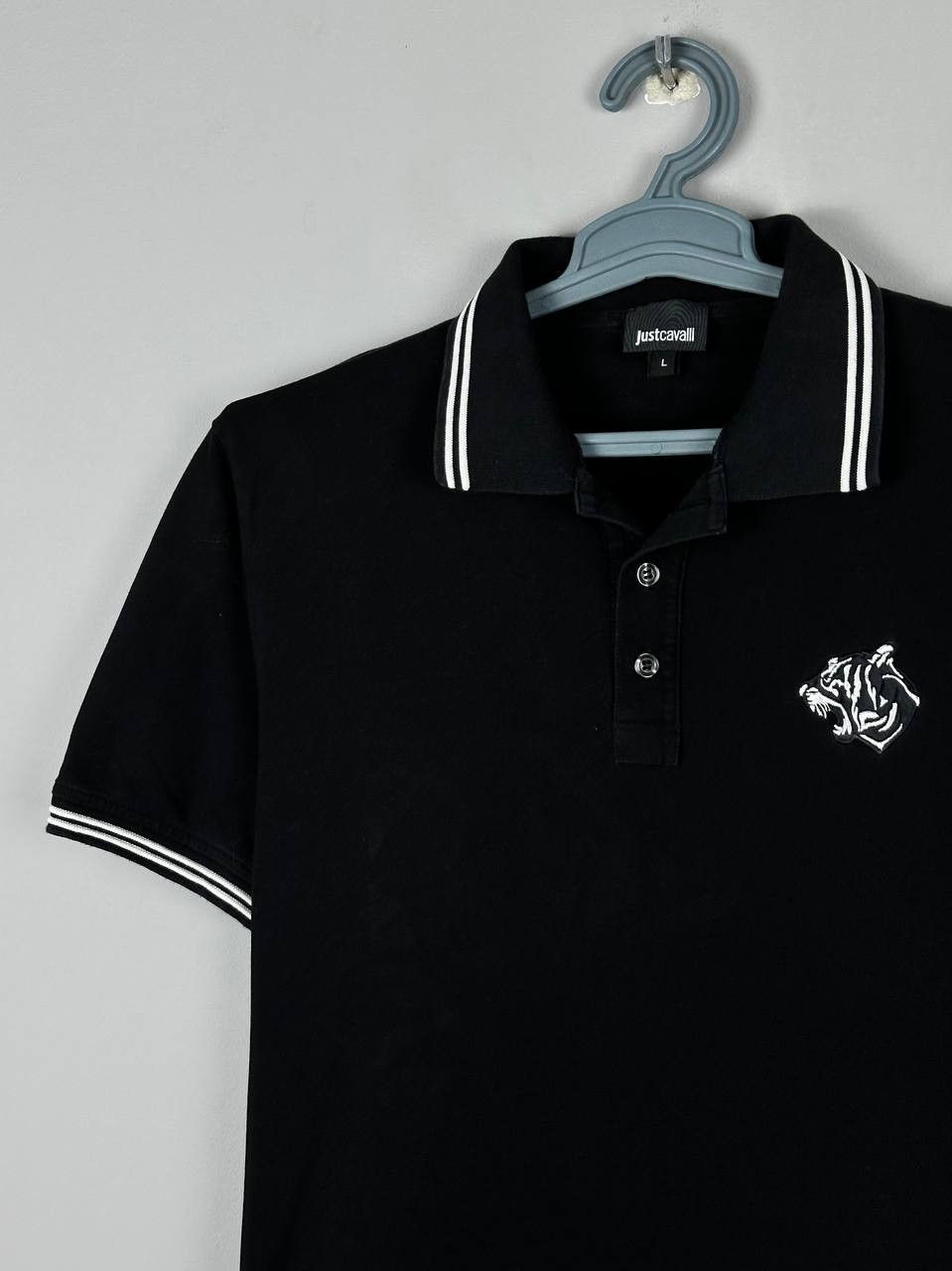 Just Cavalli Luxury Just Cavalli Black Polo T Shirt Tiger Logo Size US L / EU 52-54 / 3 - 1 Thumbnail