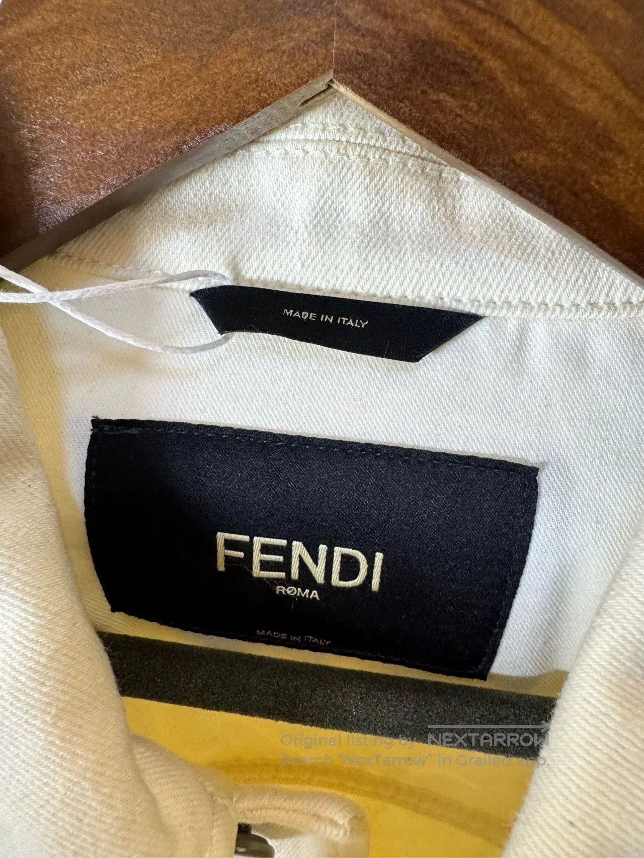 Fendi Fendi White Chest Embroidery Denim Jacket. Size US M / EU 48-50 / 2 - 4 Thumbnail