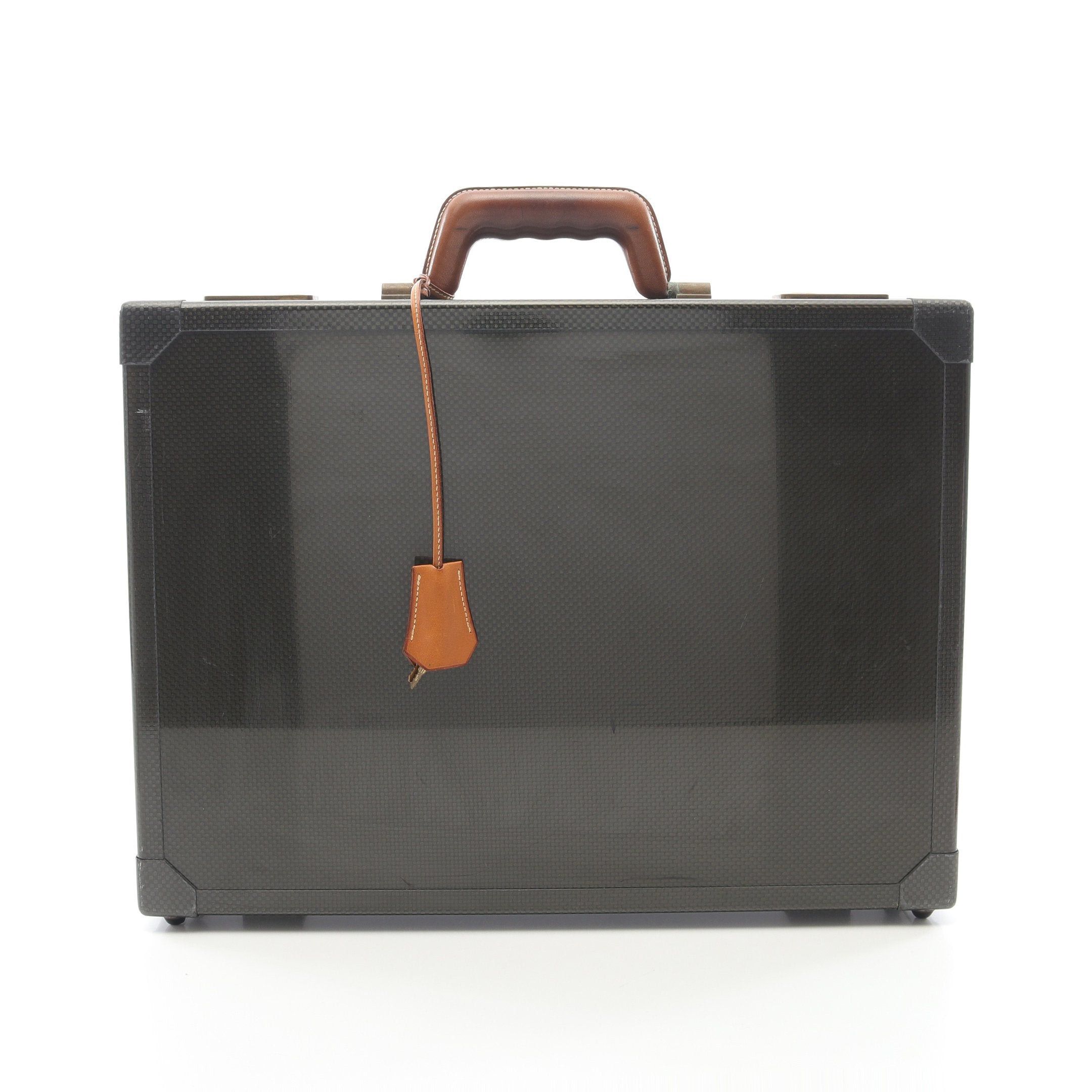 Hermes Hermes Espace Pm Briefcase Carbon Fiber Veau Chamonix Dark Gray Gold Hardware Size ONE SIZE - 1 Thumbnail