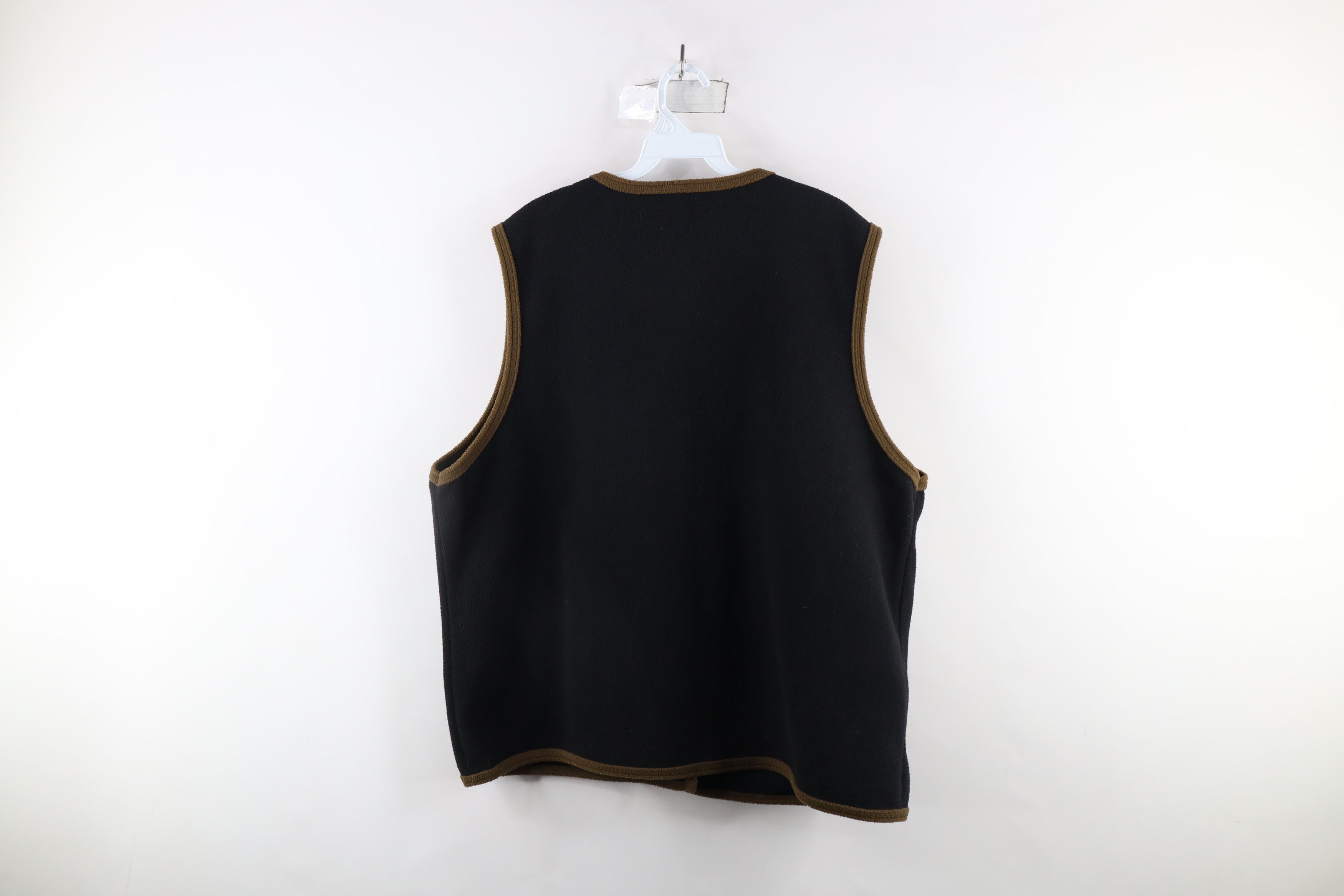 Vintage Vintage 90s Streetwear Fall Flower Fleece Sweater Vest Black Size XXL / US 16-18 / IT 52-54 - 11 Thumbnail